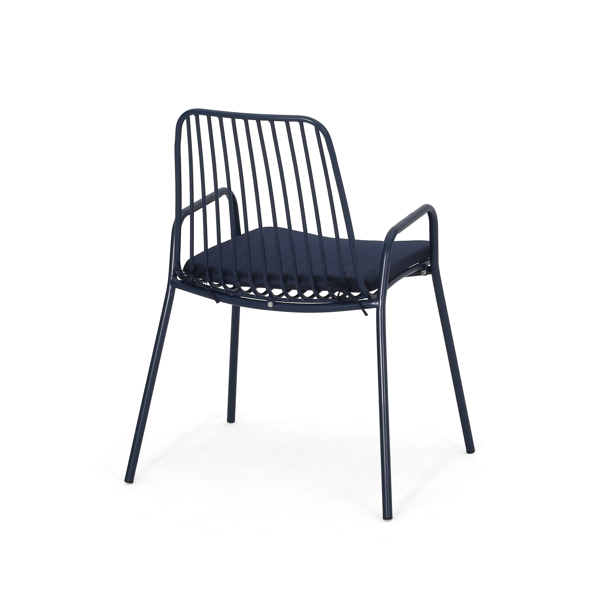 Ashwood Outdoor Modern Iron Club Chair with Cushion (Set of 2) - furnishings