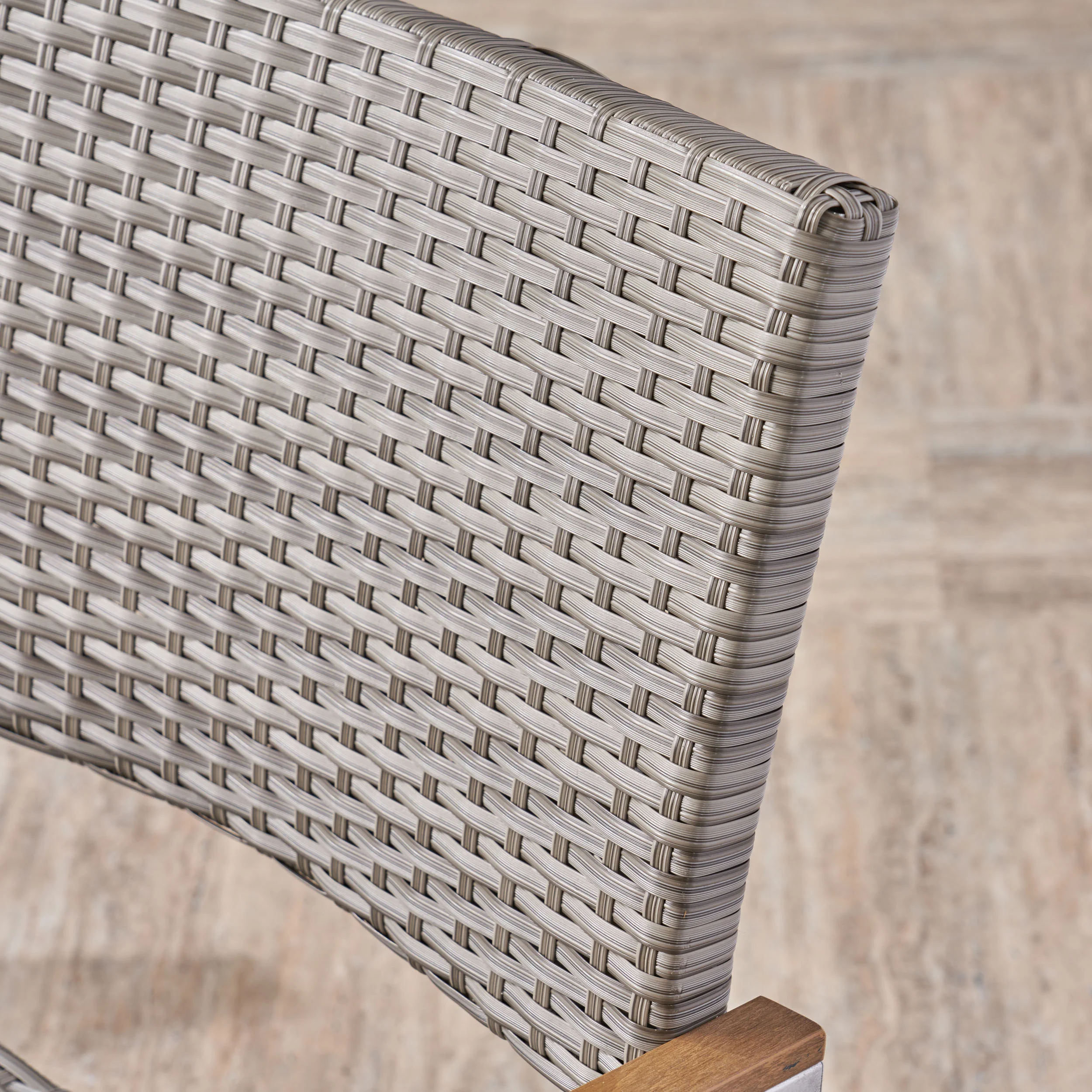 Swarthmore Outdoor Aluminum Dining Chairs with Faux Wood Accents - furnishings