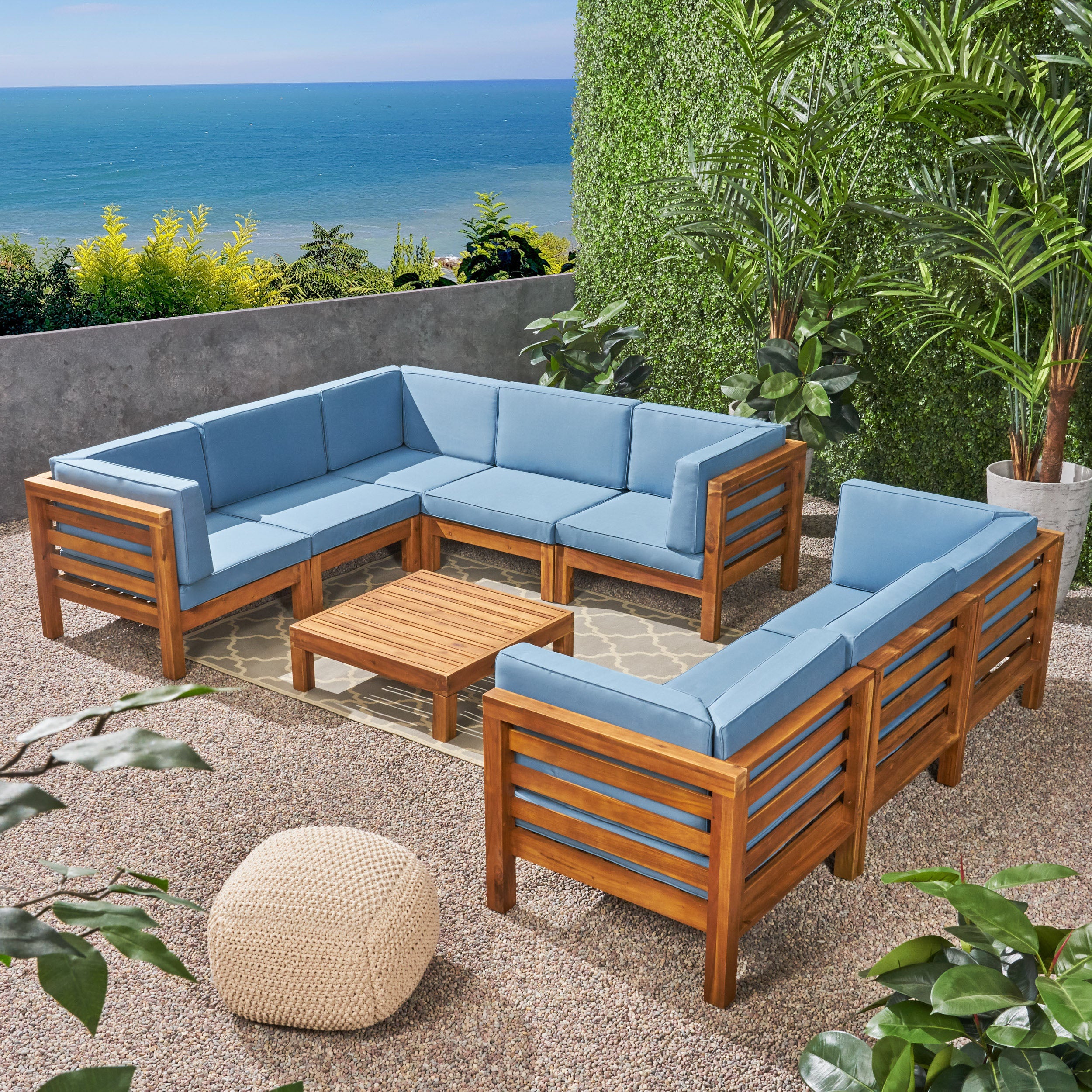 Ravello Outdoor Sectional Sofa Set with Coffee Table - furnishings