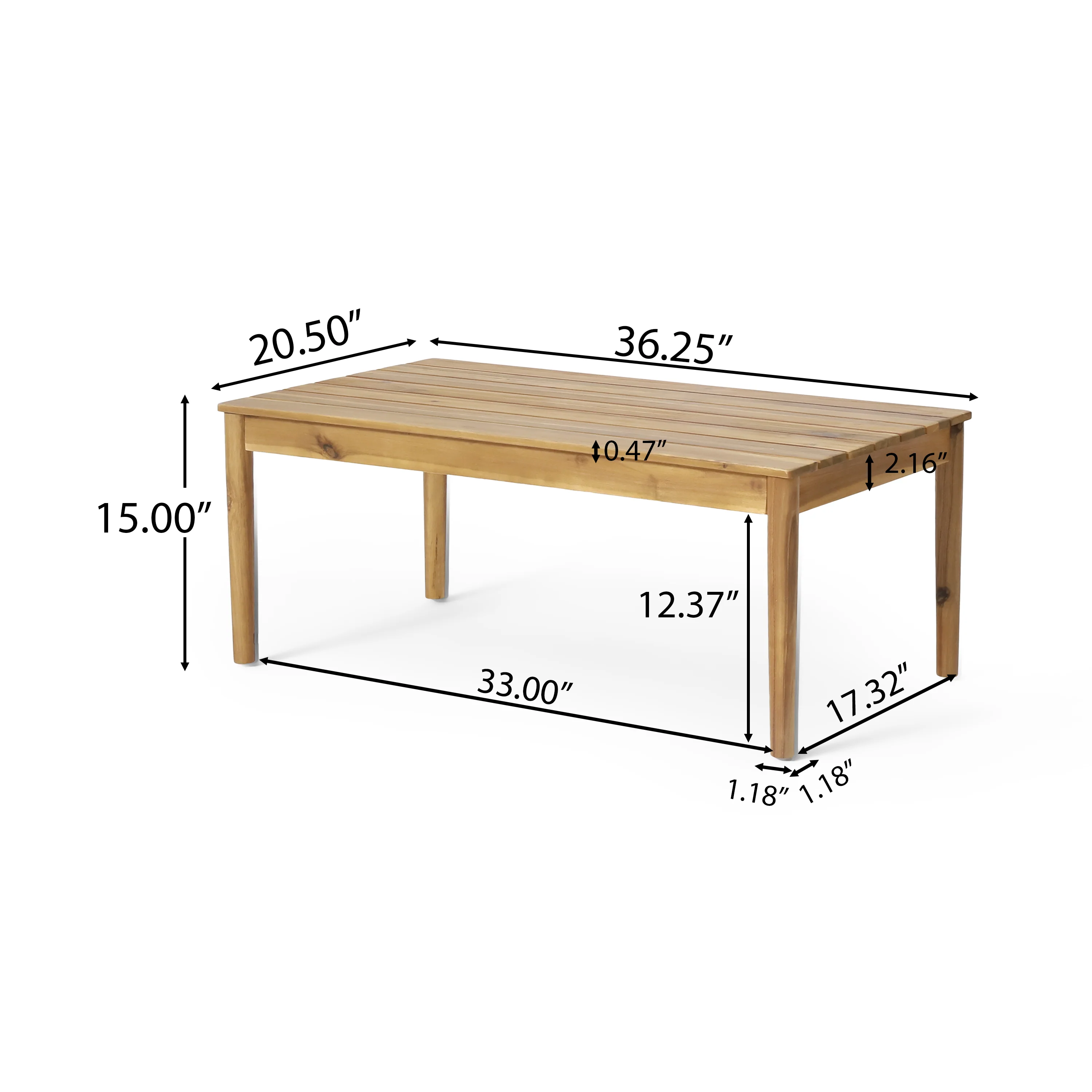 Alamosa Outdoor Acacia Wood Coffee Table, Teak - furnishings