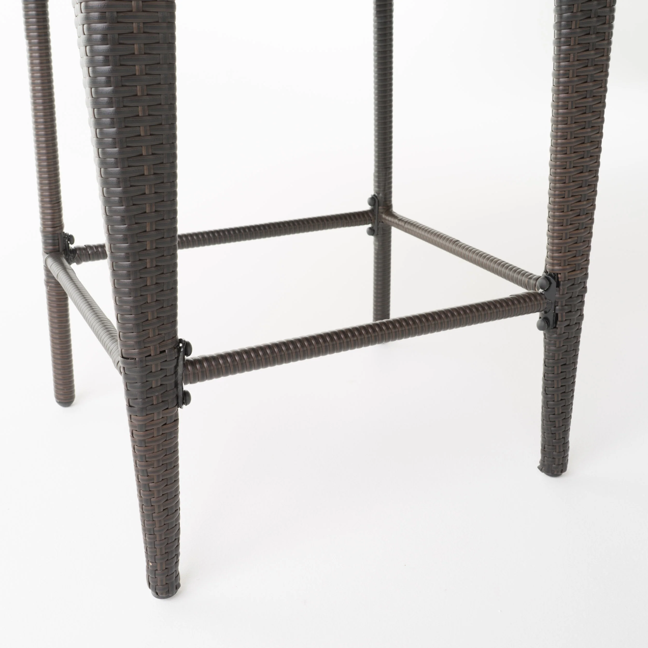 Lester Outdoor 3 Piece Square Multi-brown Wicker Bar Set - furnishings