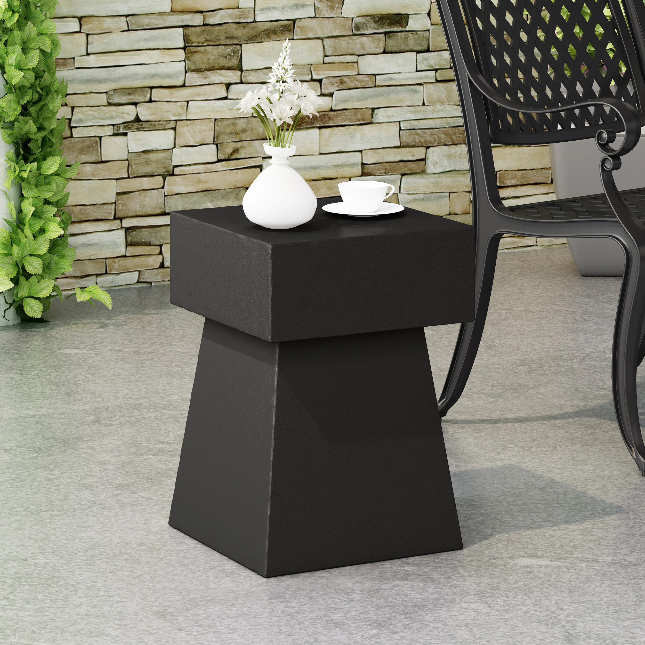 Karrah Outdoor Modern Side Table - furnishings