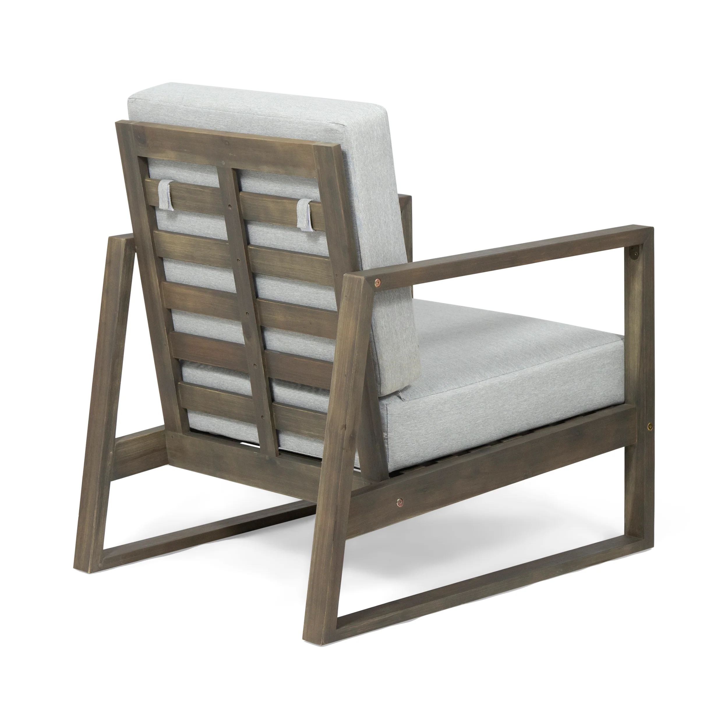 Marlee Outdoor Acacia Wood Club Chair with Cushions (Set of 2) - furnishings
