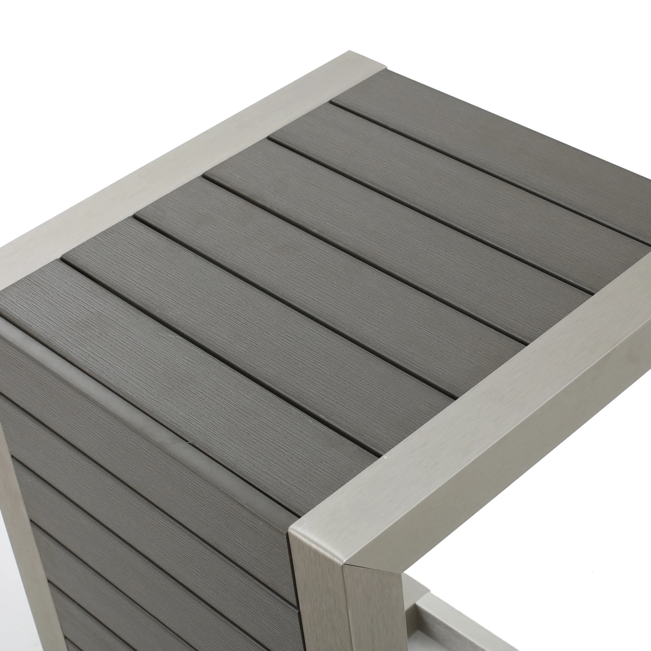 Crested-Bay Modern Aluminum C-Shaped End Table - furnishings