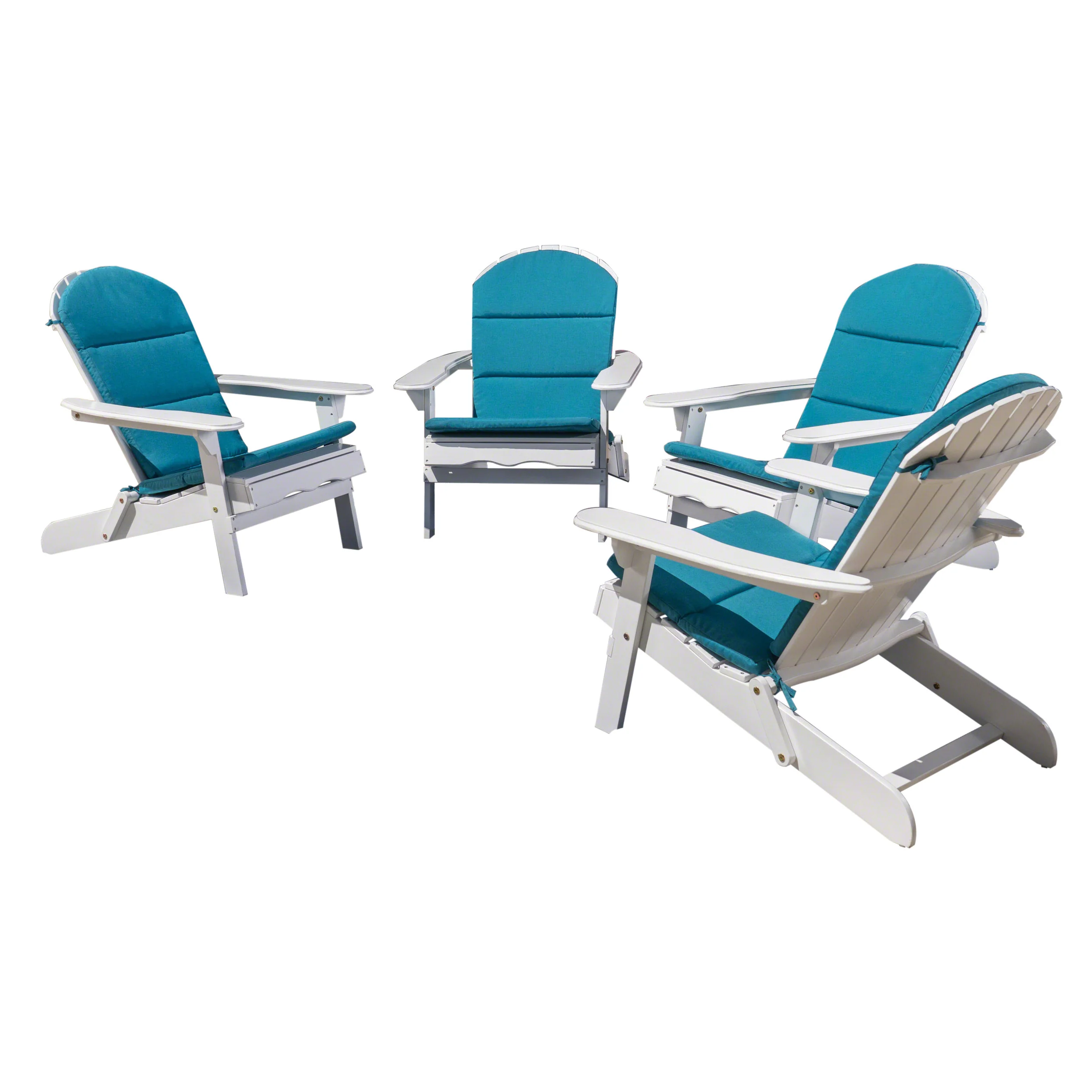 Amenda Outdoor Acacia Wood Folding Adirondack Chairs with Cushions - furnishings