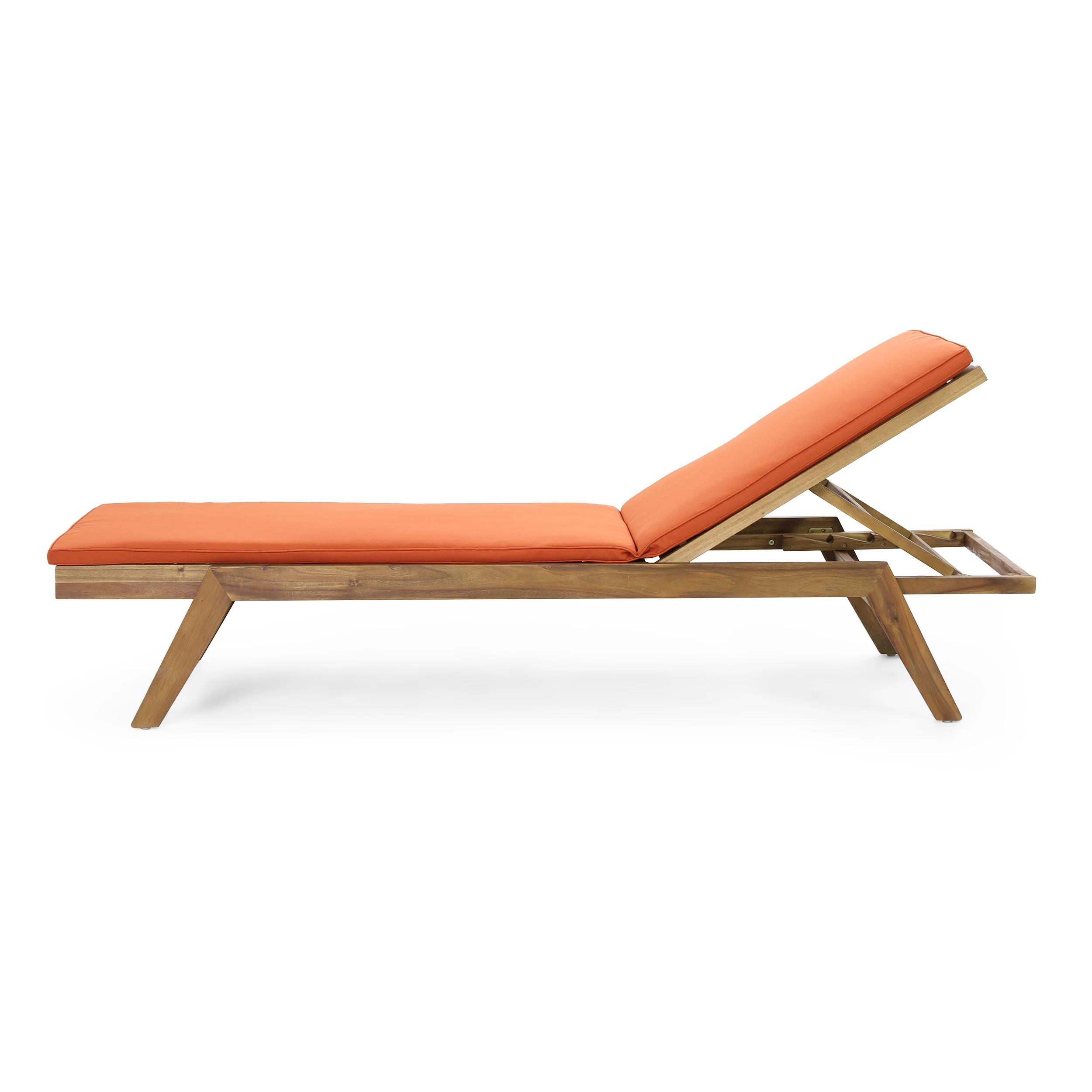 Larimore Outdoor Acacia Wood Chaise Lounge with Water Resistant Cushions, Set of 4 - furnishings