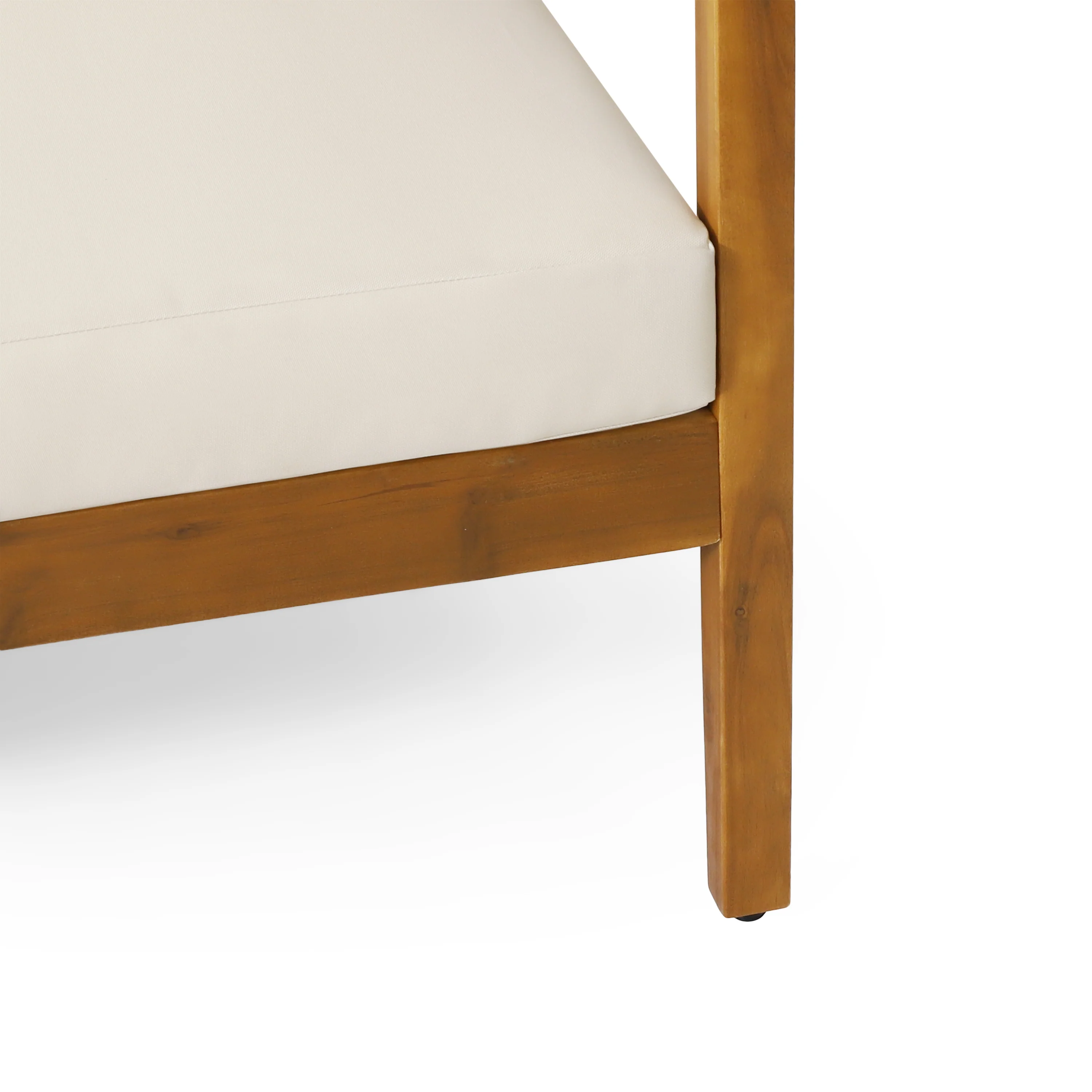 Brooklyn Outdoor Acacia Wood 3 Seater Sofa with Cushions, Teak and Beige - furnishings
