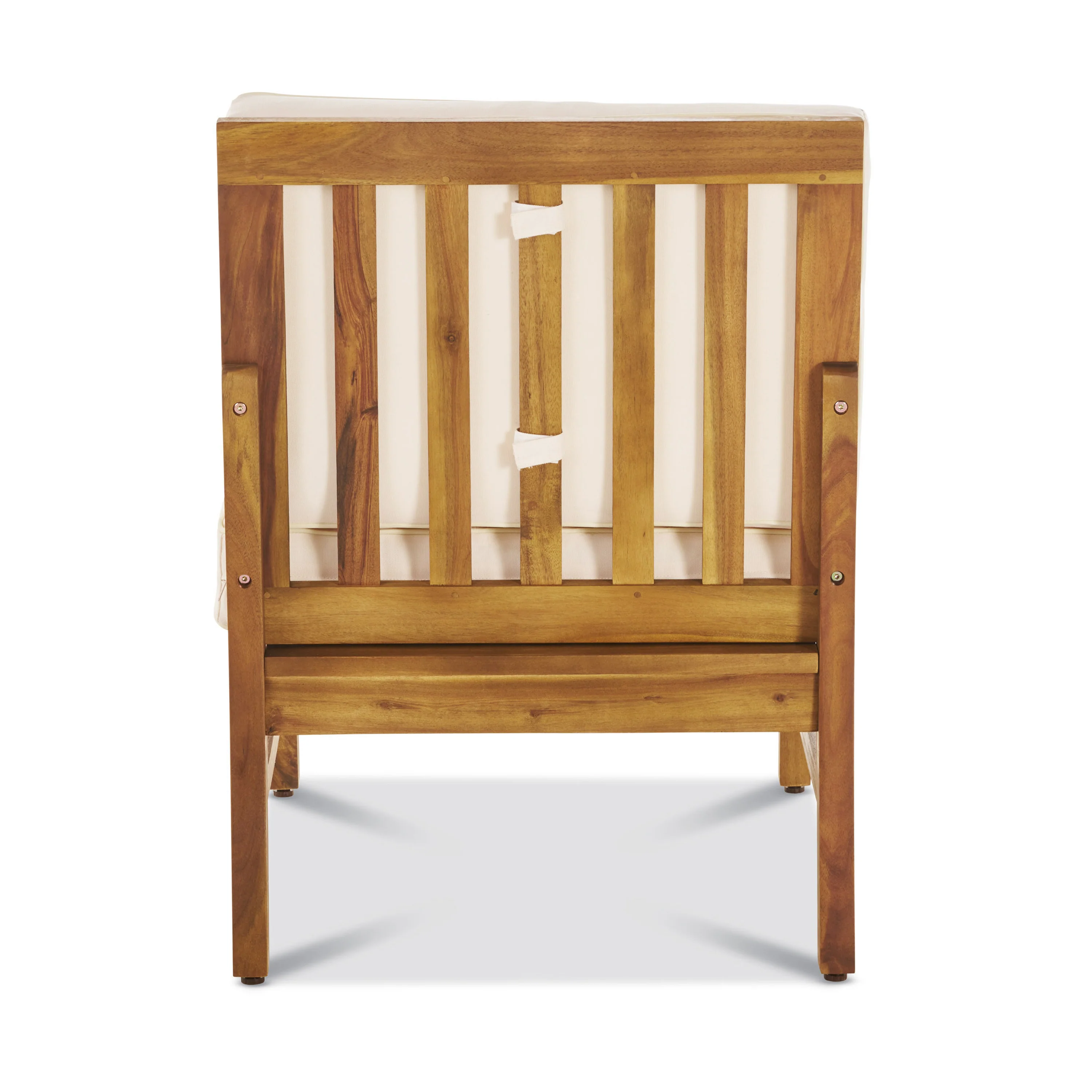 Nyeemah Outdoor 6 Seater Acacia Wood Sofa Set with Square Fire Table and Tank - furnishings
