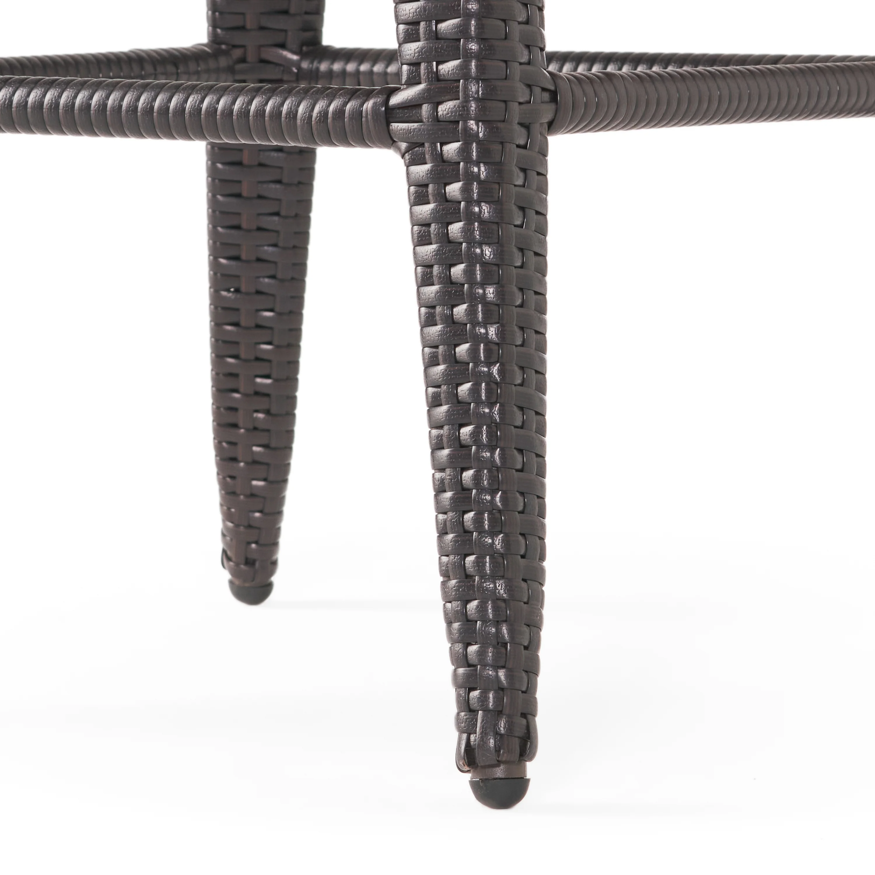 Royer Modern Outdoor Multi-Brown Wicker Swivel Barstool with Tapered Legs - furnishings
