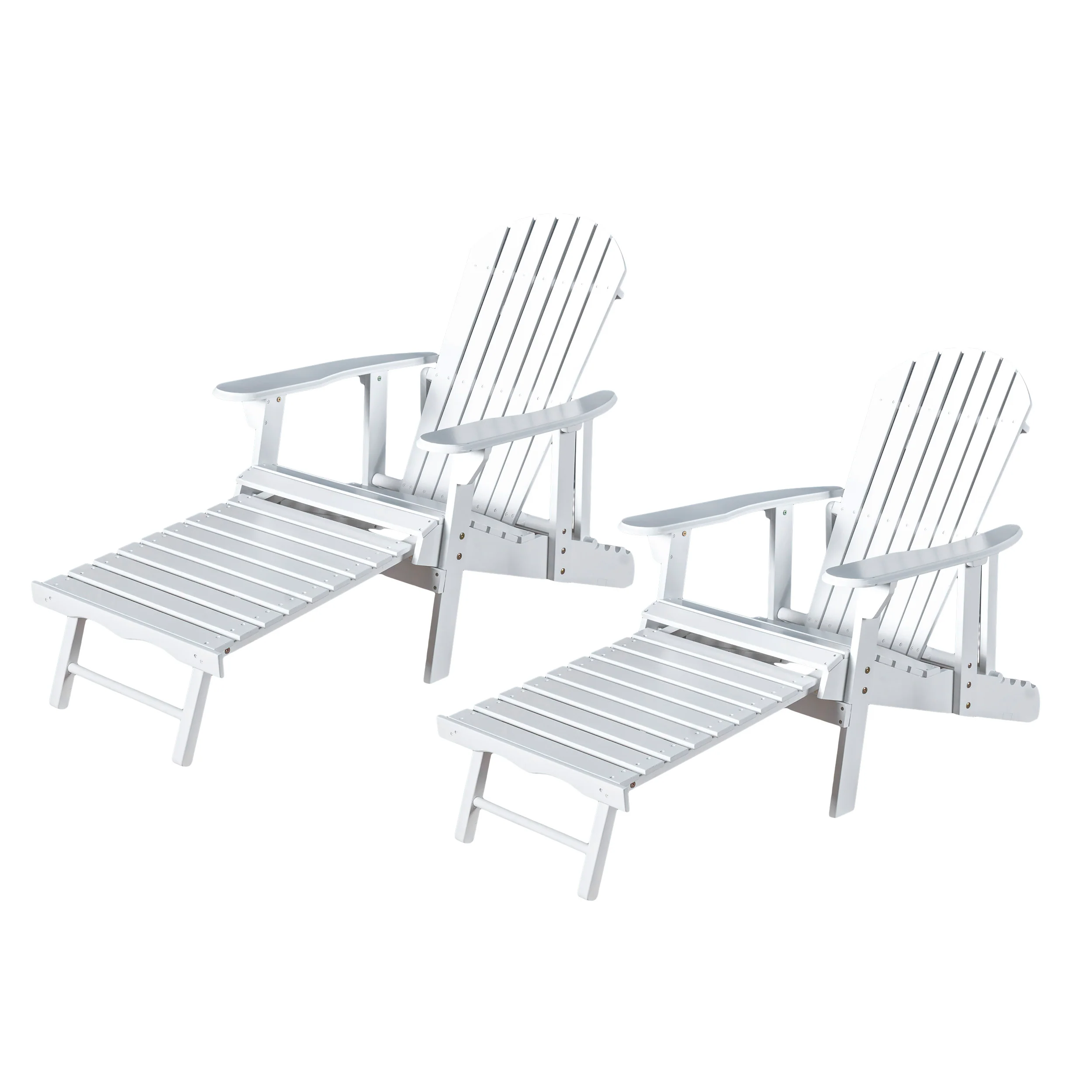 Kono Outdoor Acacia Wood Reclining Adirondack Chair with Footrest - furnishings