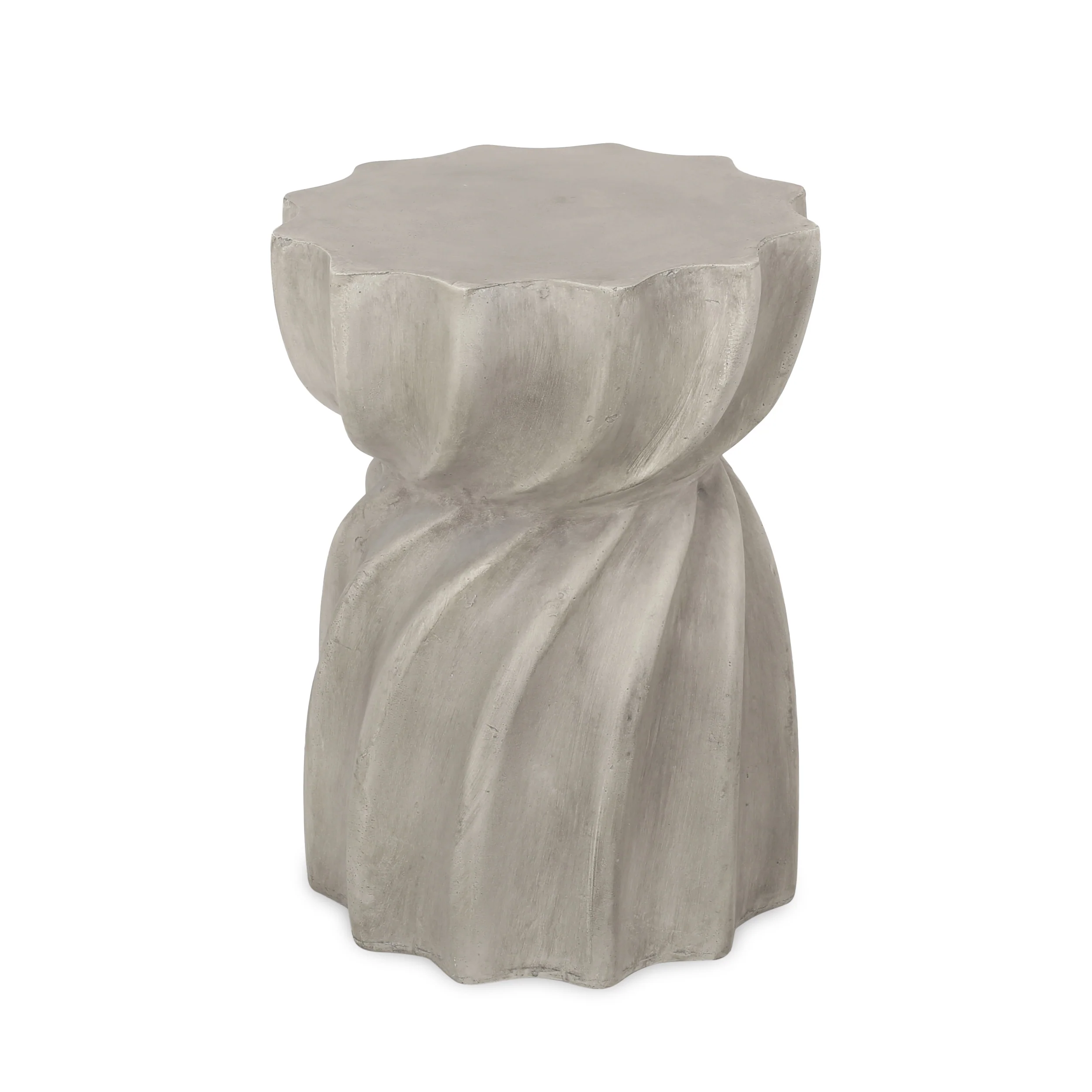 Giannis Outdoor Contemporary Lightweight Concrete Accent Side Table - furnishings