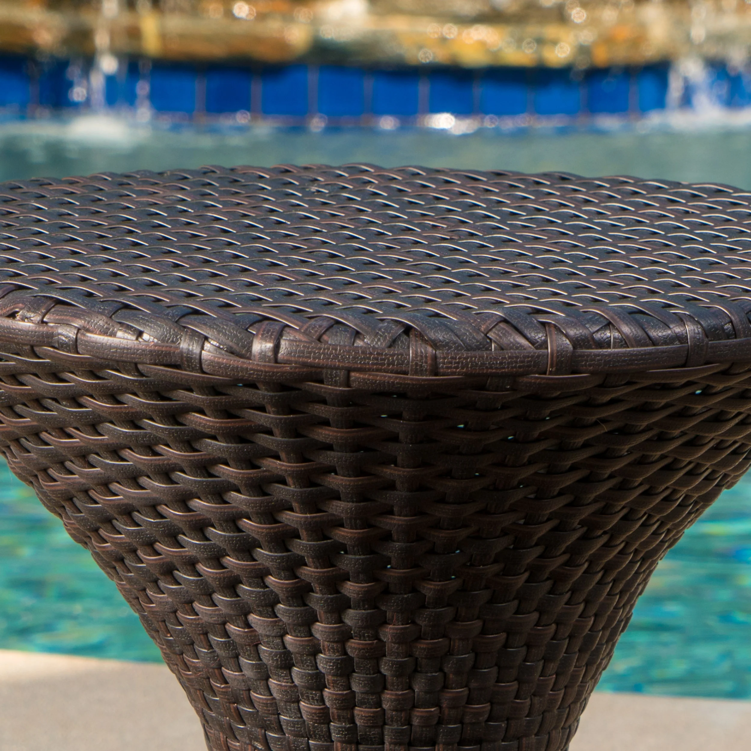 Landing Outdoor 3 Piece Multi-Brown Wicker Chat Set with Stacking Chairs - furnishings