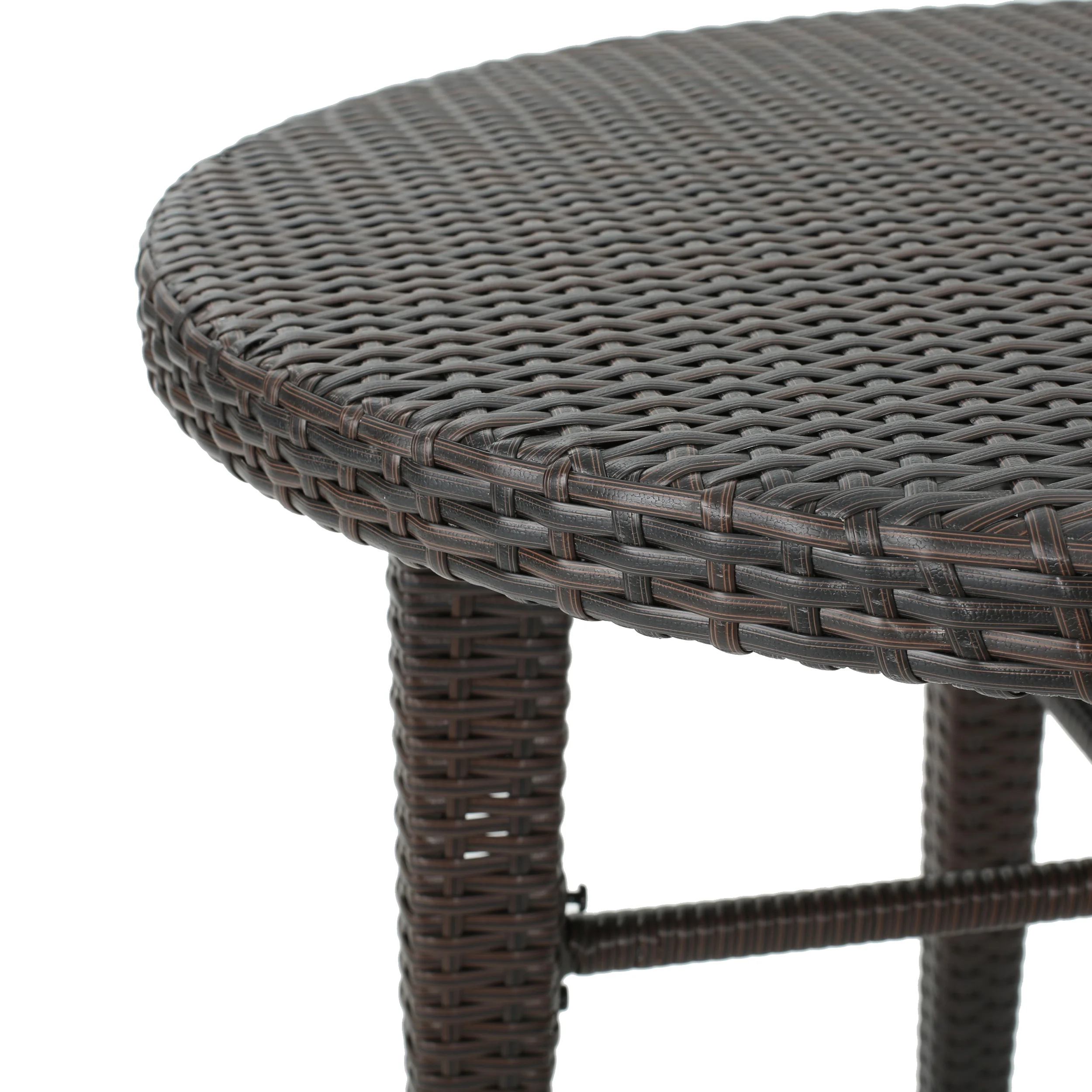 Patricia Outdoor 5 Piece Multi-brown Wicker Round Bar Table Set - furnishings