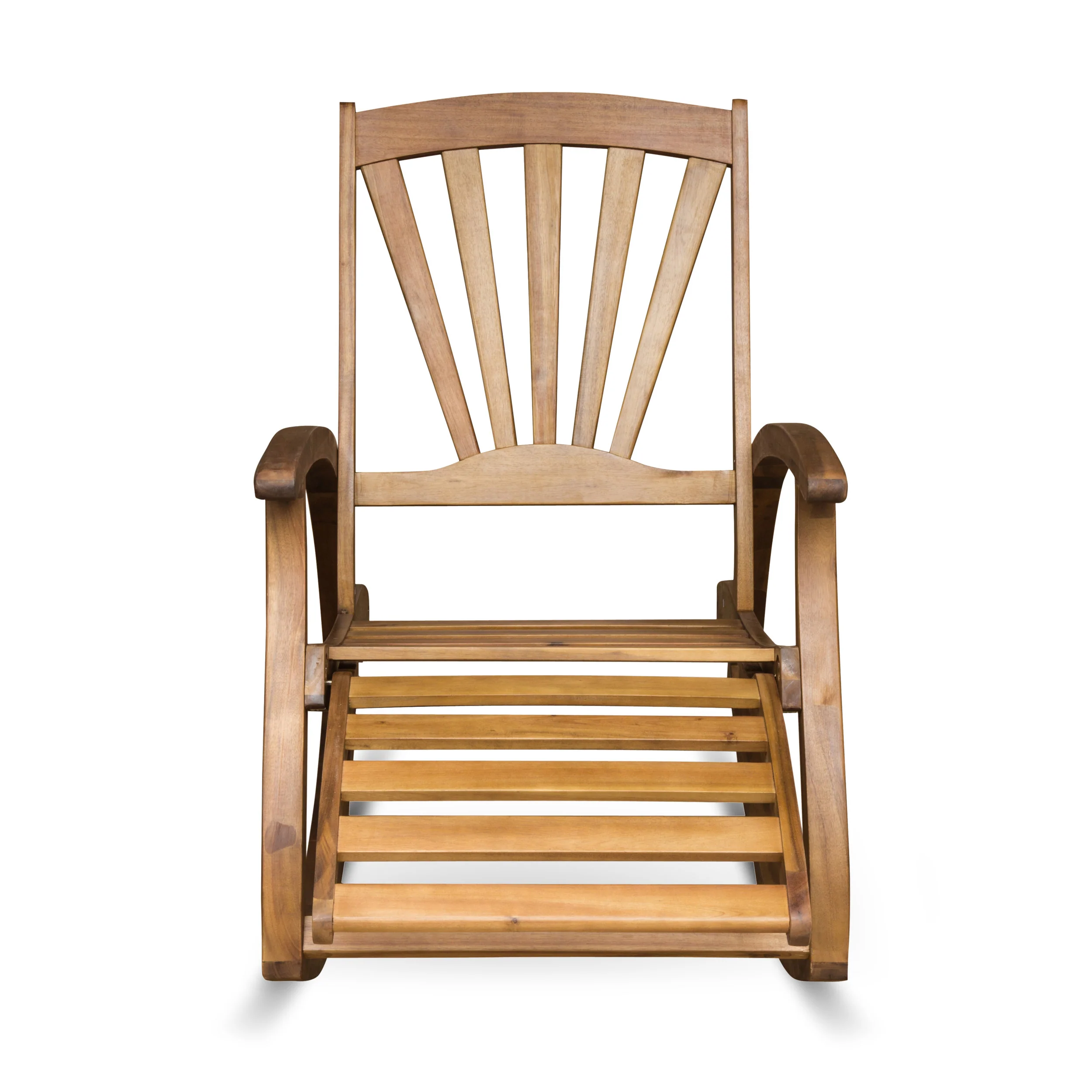Lee Outdoor Rustic Acacia Wood Recliner Rocking Chairs (Set of 2) - furnishings