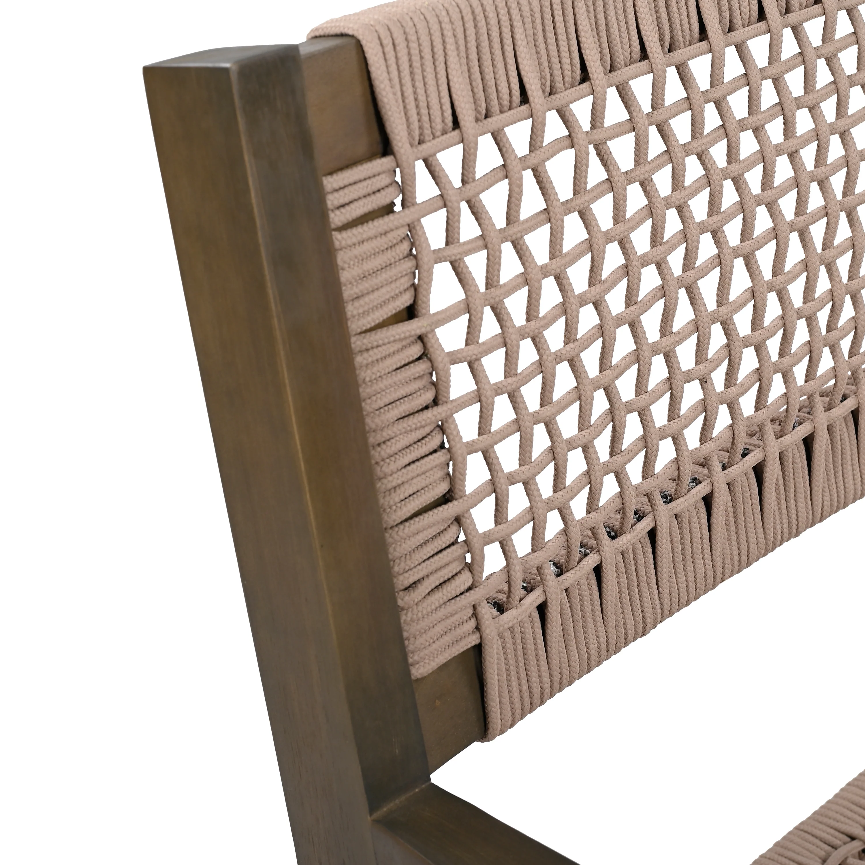 Seraphina Outdoor Patio Acacia Wood Braided Rope Dining Chairs, Set of 2 - furnishings