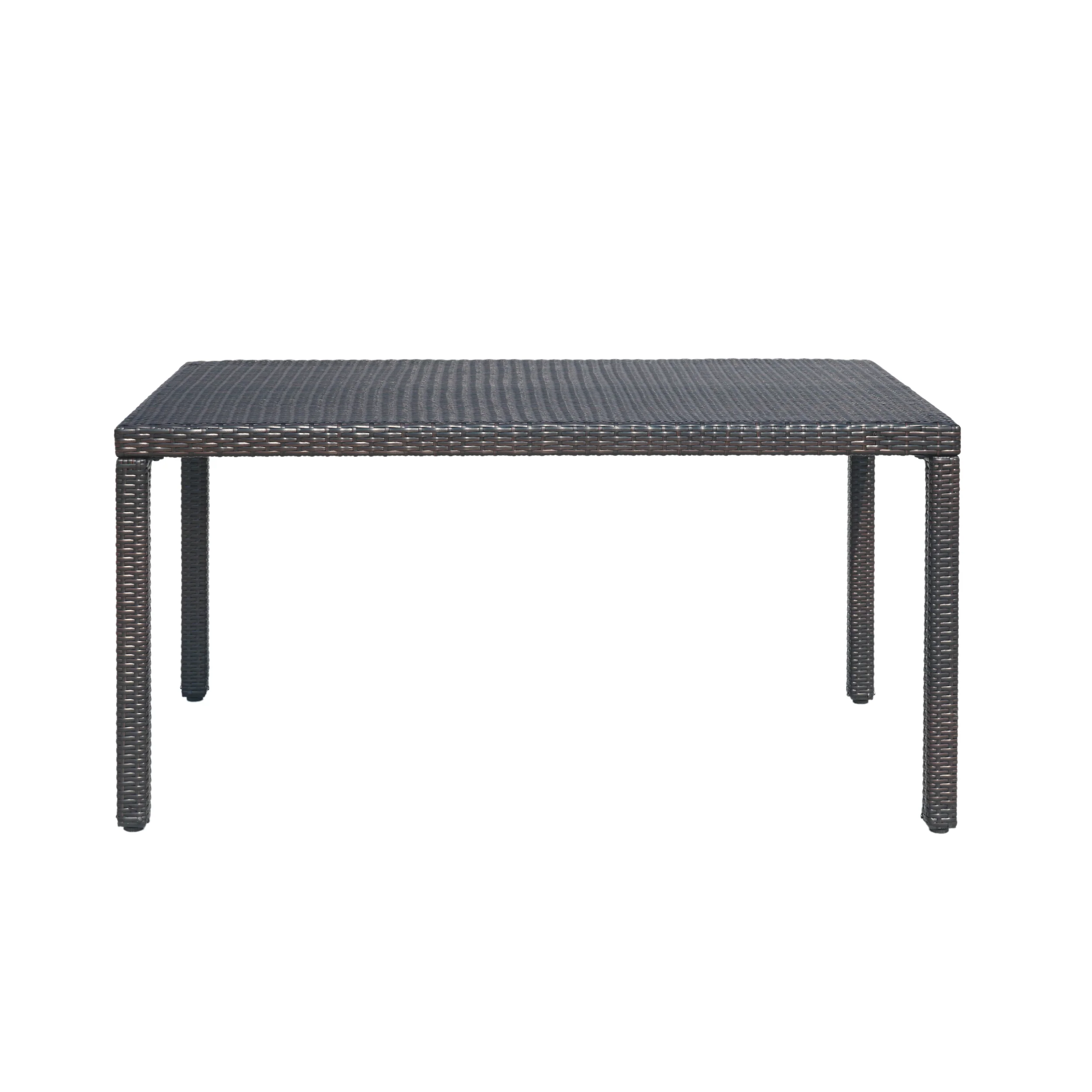 Edene Outdoor Multibrown Wicker Rectangular Dining Table - furnishings
