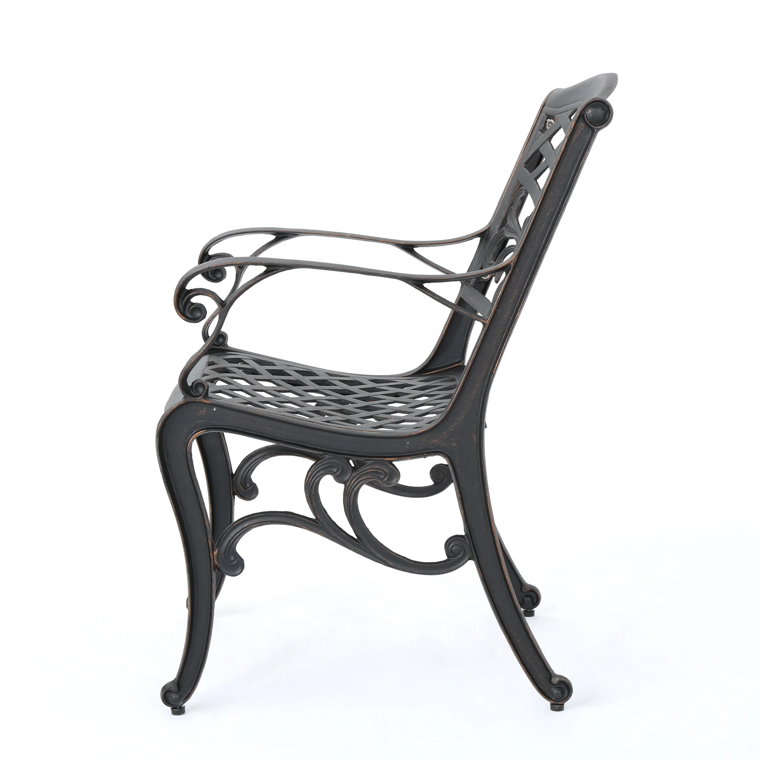 Myrtle Beach Outdoor Patina Copper Finished Aluminum Dining Chairs (Set of 2) - furnishings