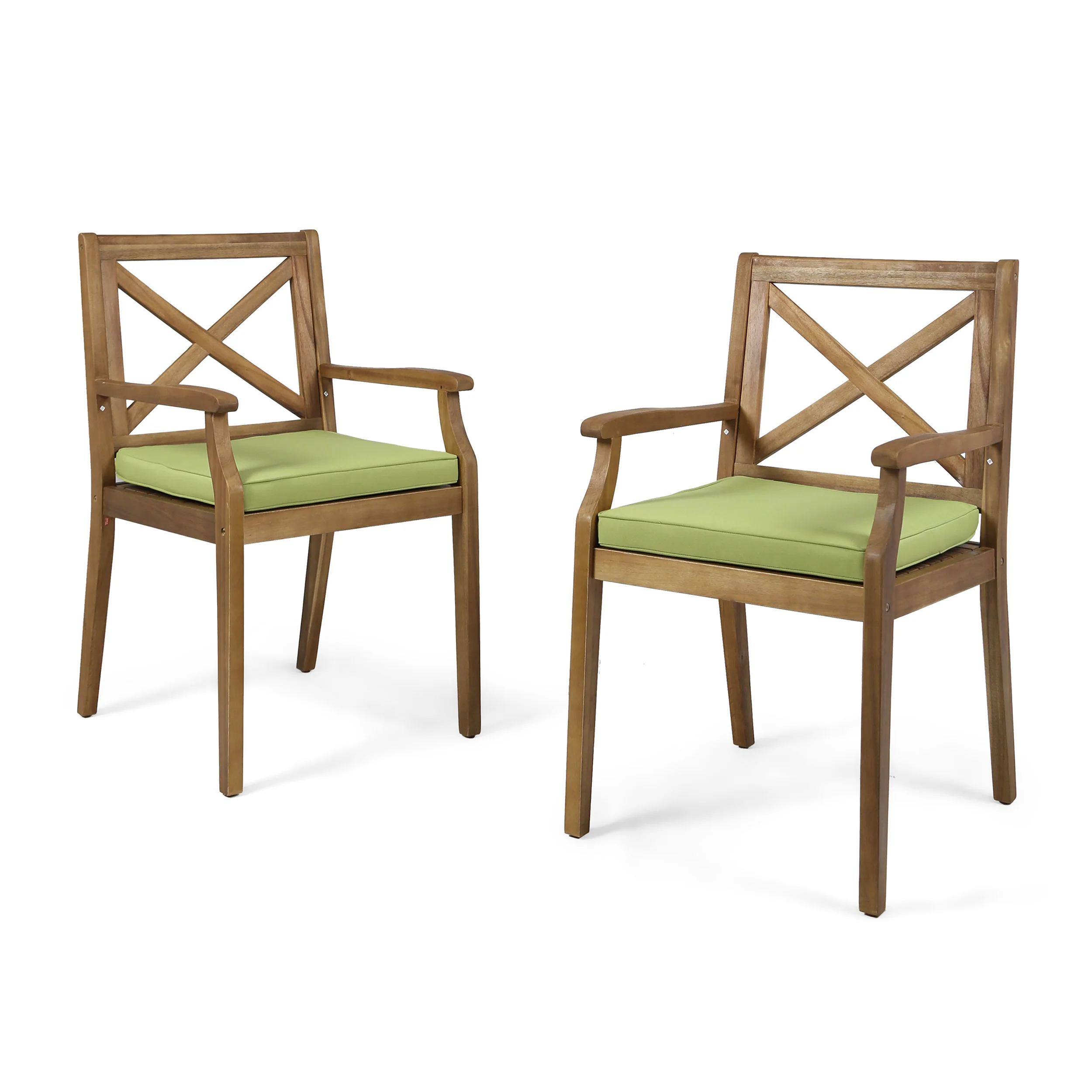 Peter Outdoor Acacia Wood Dining Chair (Set of 2 - furnishings