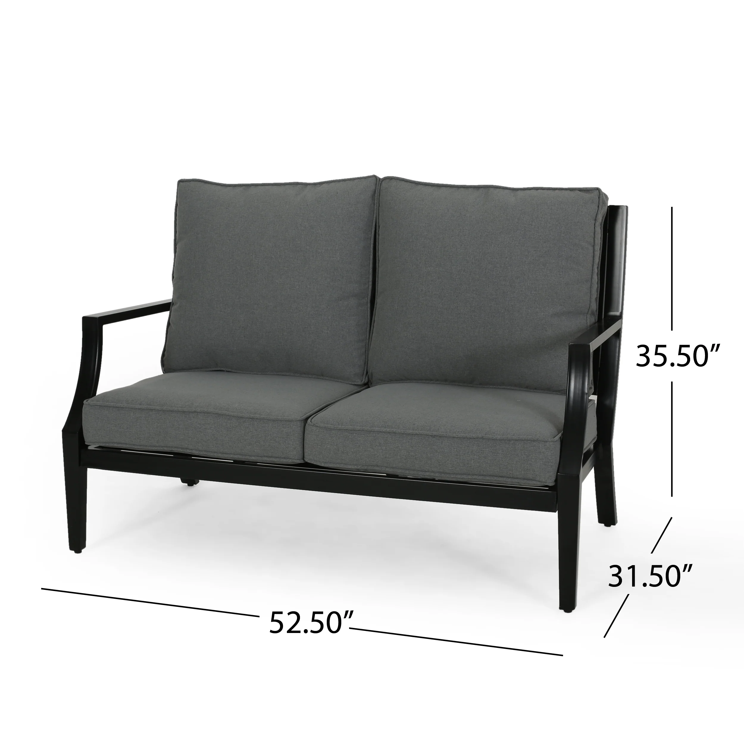 Carlson Diego Outdoor Aluminum Loveseat and Coffee Table Set - furnishings