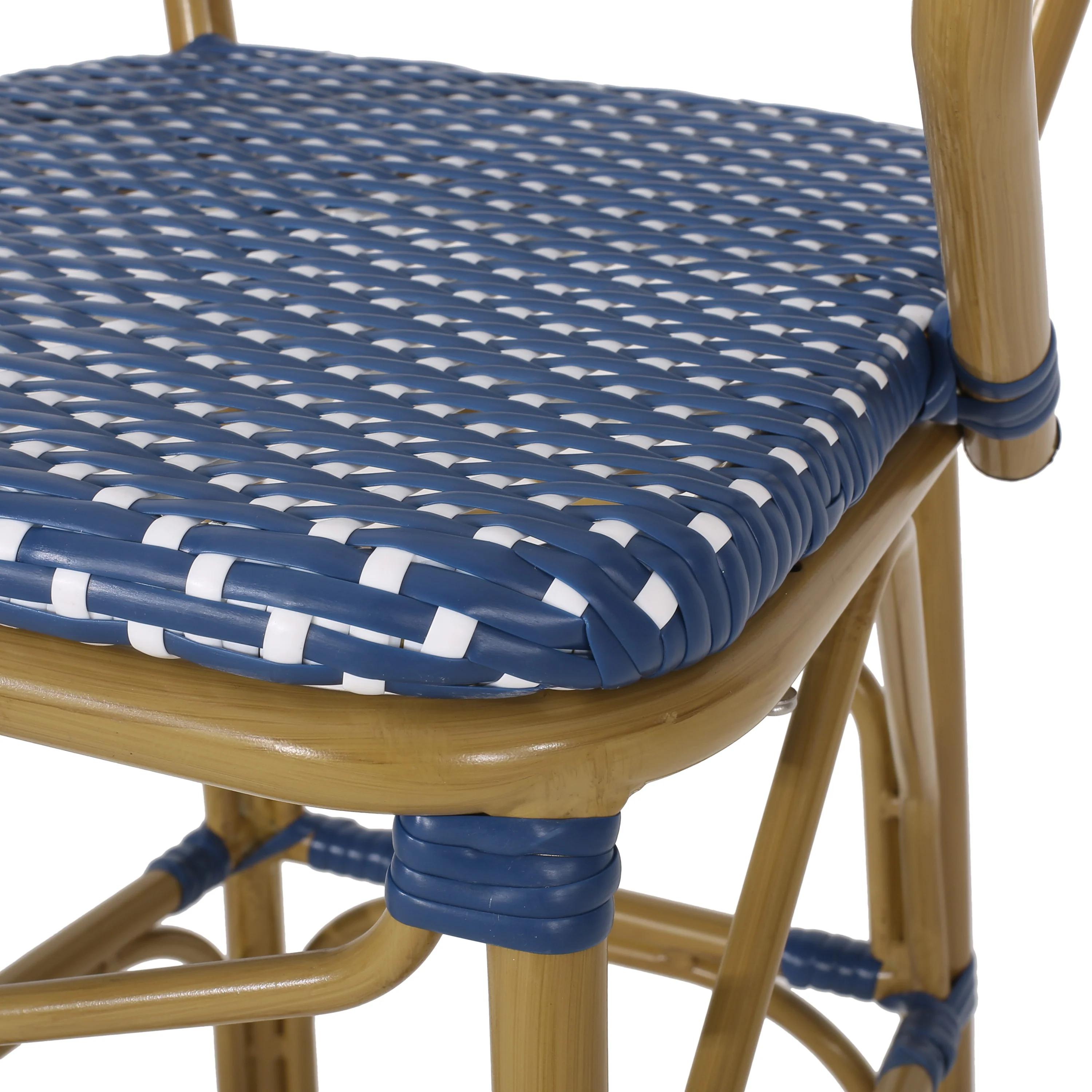 Danberry Outdoor Wicker and Aluminum 29.5 Inch French Barstools, Set of 4 - furnishings