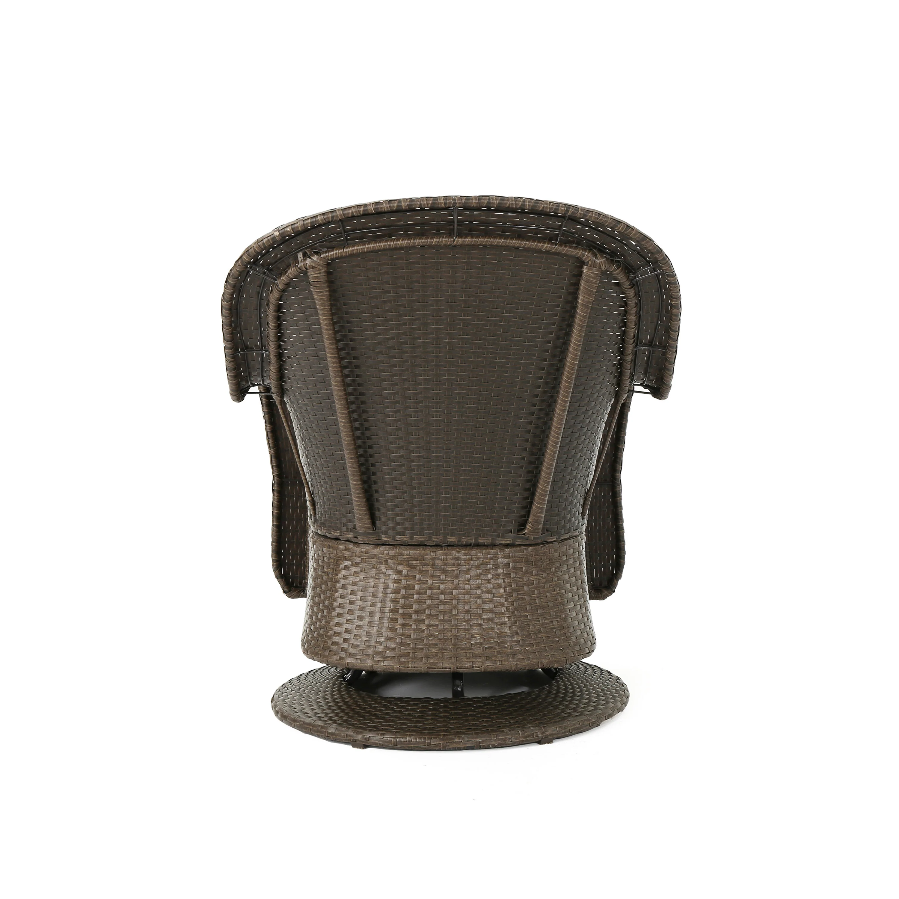 Linsten Outdoor Wicker Swivel Club Chairs with Water Resistant Cushions - furnishings