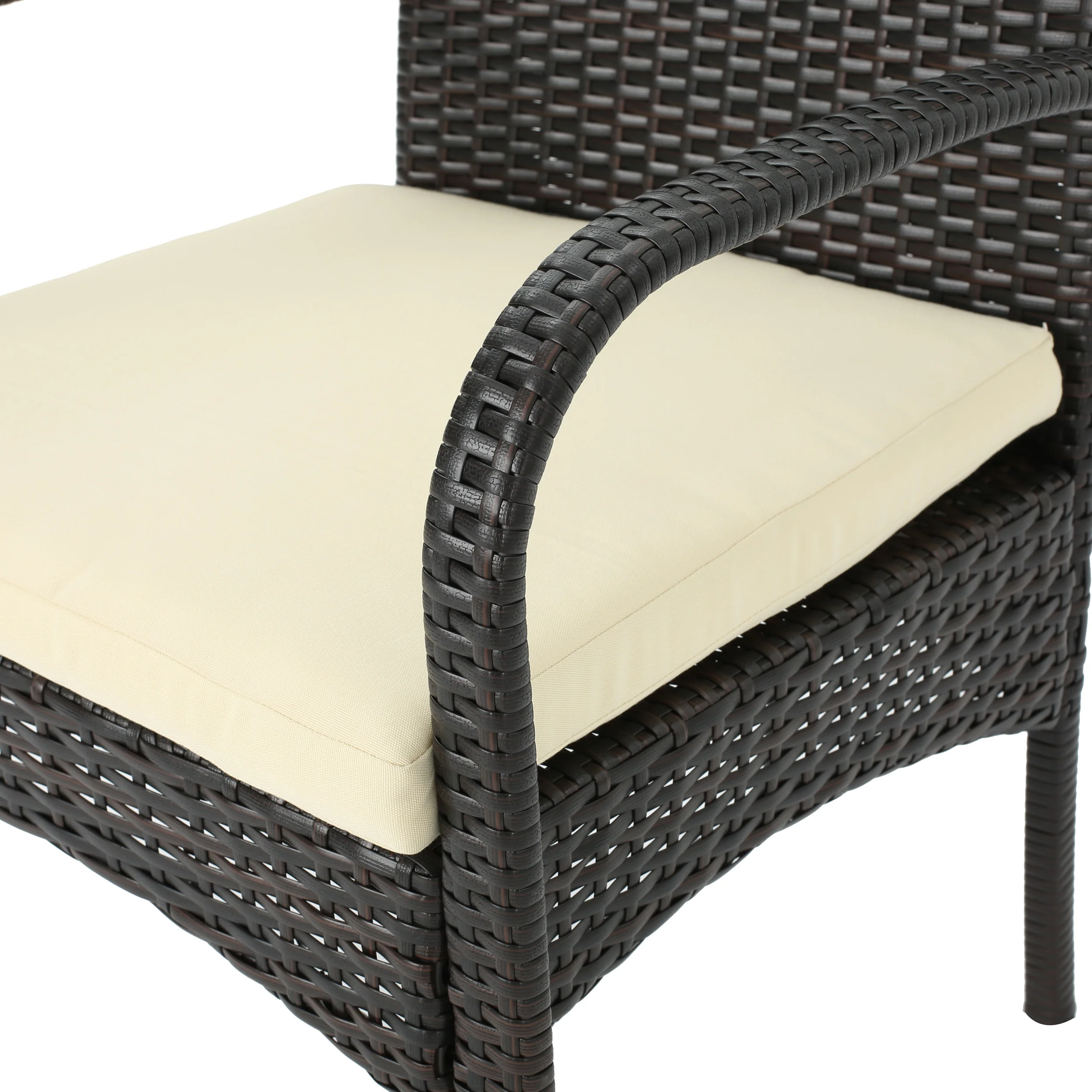 Meeker Outdoor 3-piece Wicker Bistro Set with Cushions - furnishings