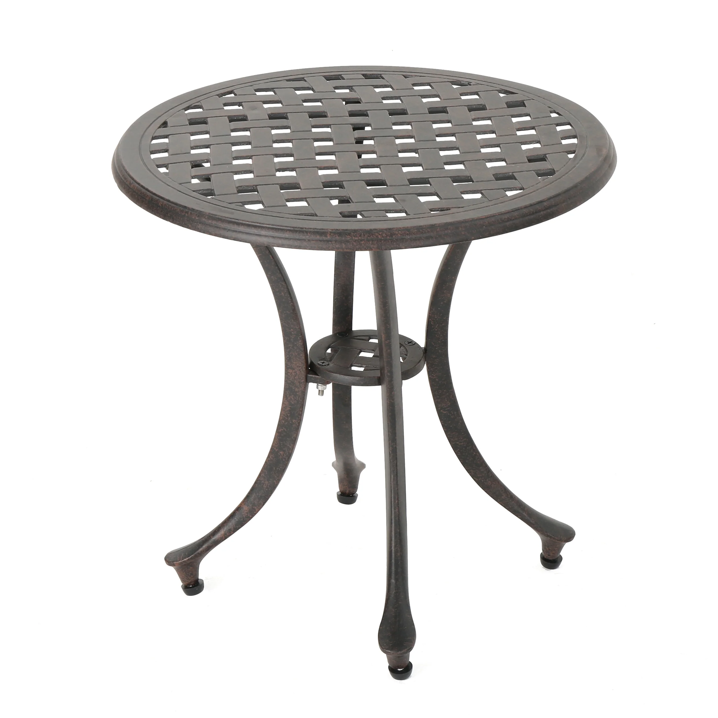 Louis Outdoor 19-inch Bronze Finished Cast Aluminum Side Table - furnishings