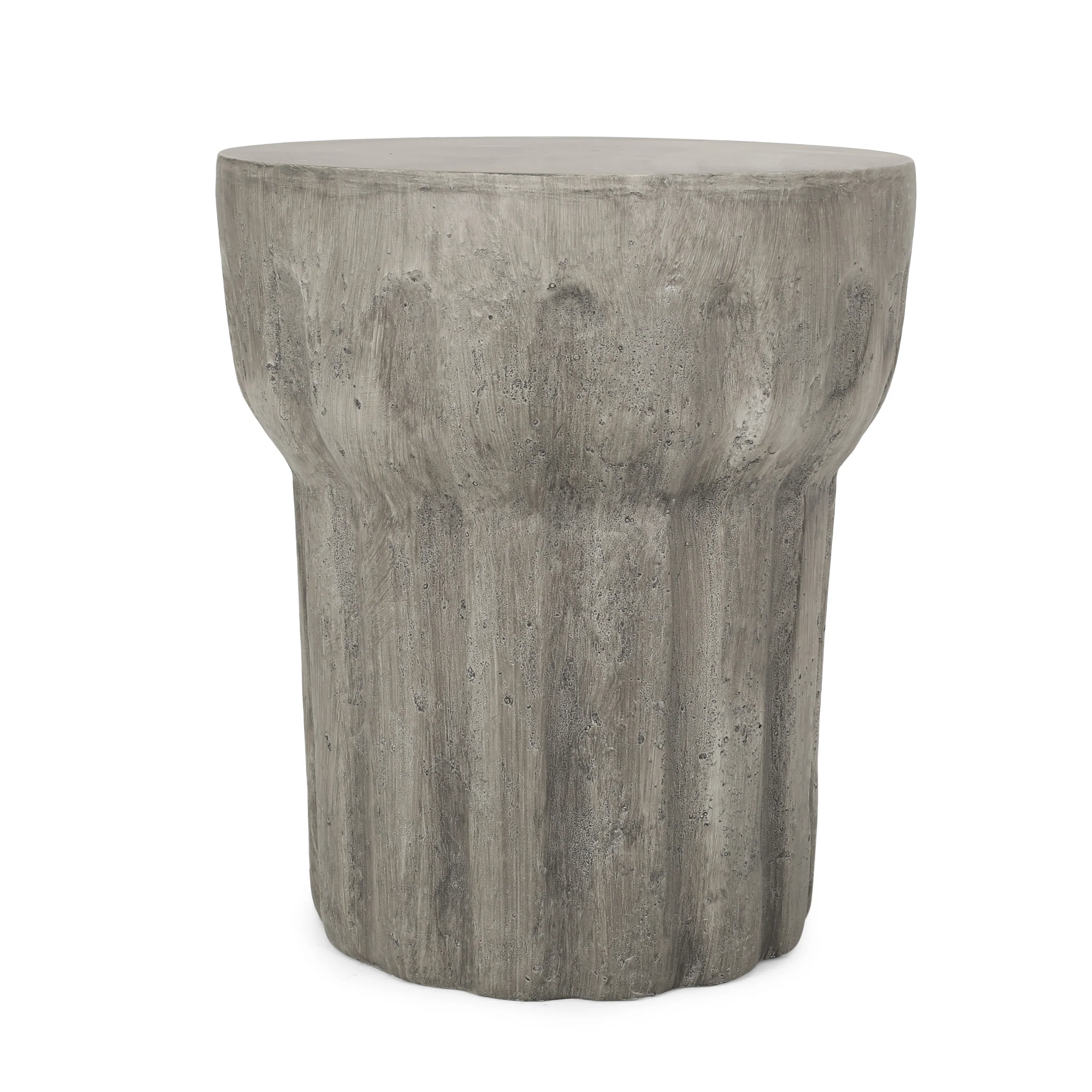 Carmello Outdoor Contemporary Lightweight Concrete Accent Side Table - furnishings
