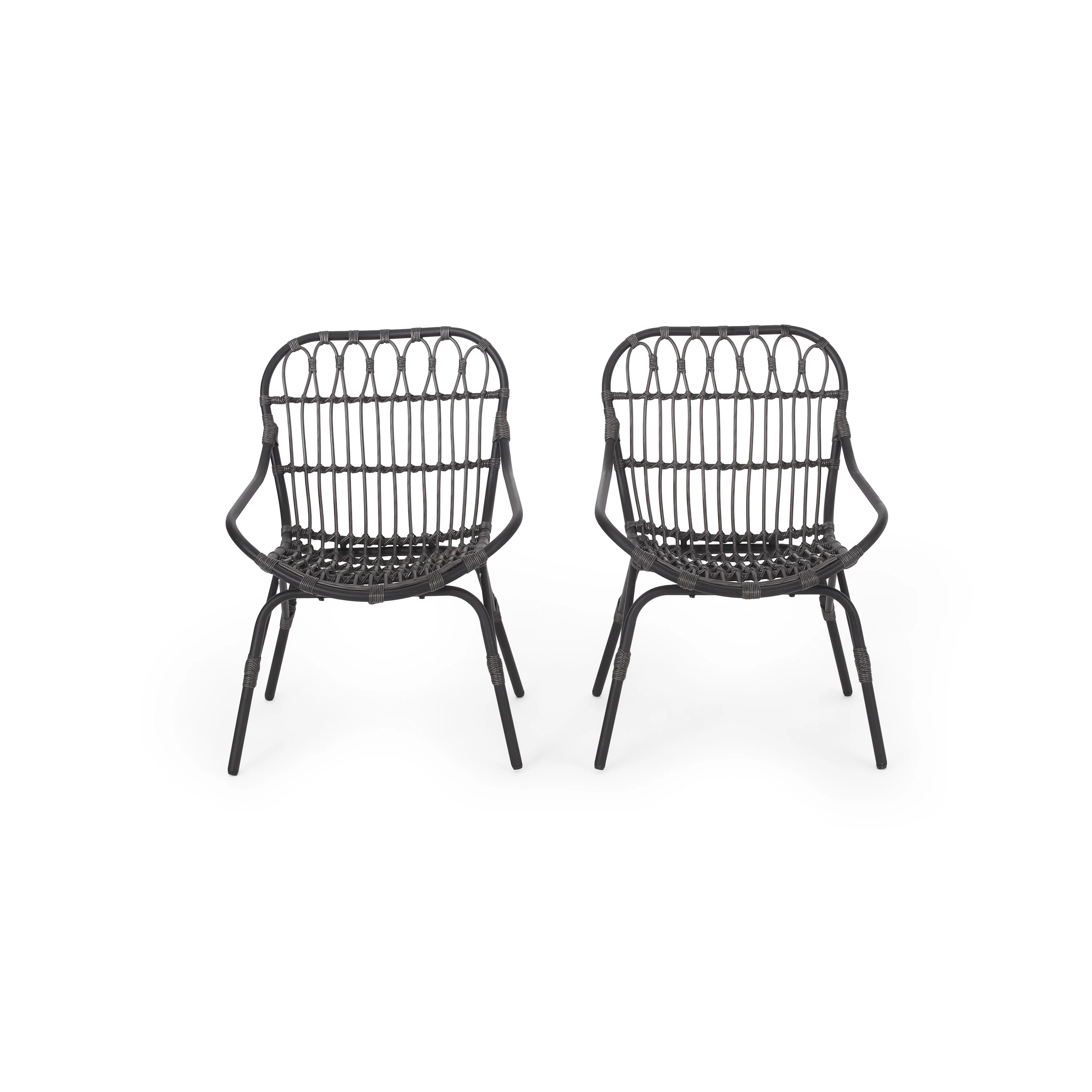 Barrister Outdoor Wicker Accent Chairs, Set of 2 - furnishings