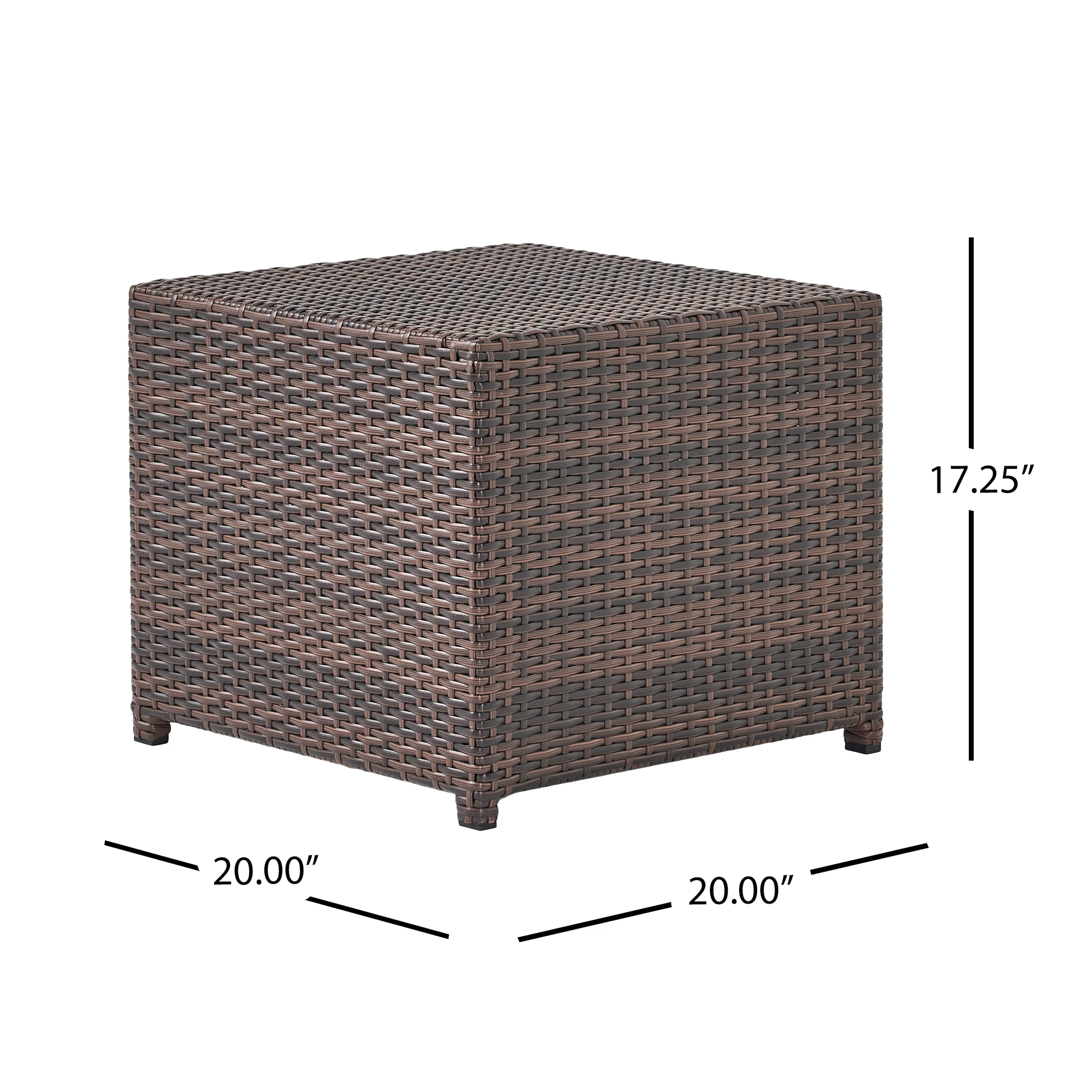 Lakeport Outdoor 3pc Brown Wicker Side Table Set - furnishings