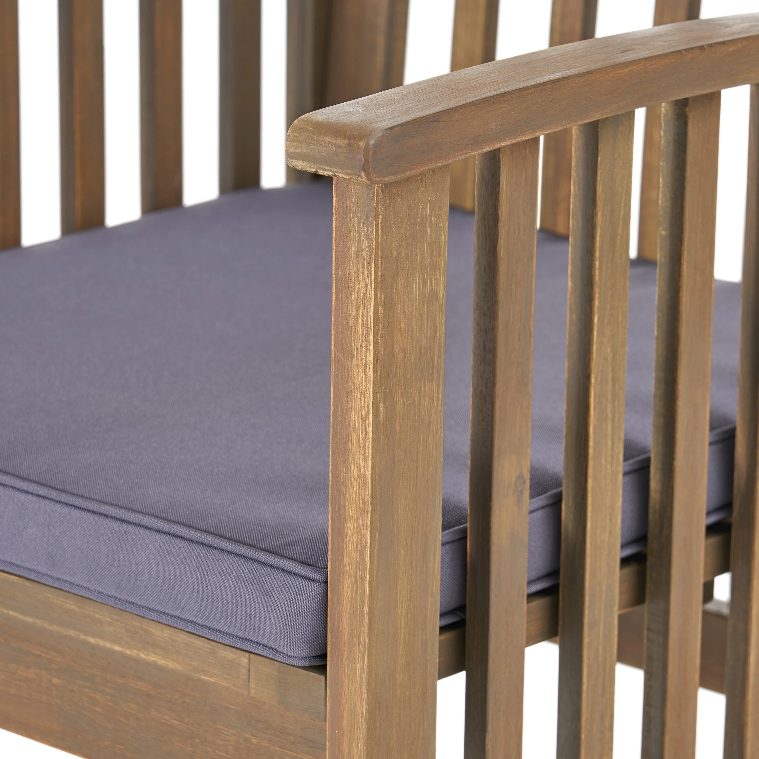 Phoenix Acacia Patio Dining Chairs, Acacia Wood with Outdoor Cushions, (Set of 2) - furnishings