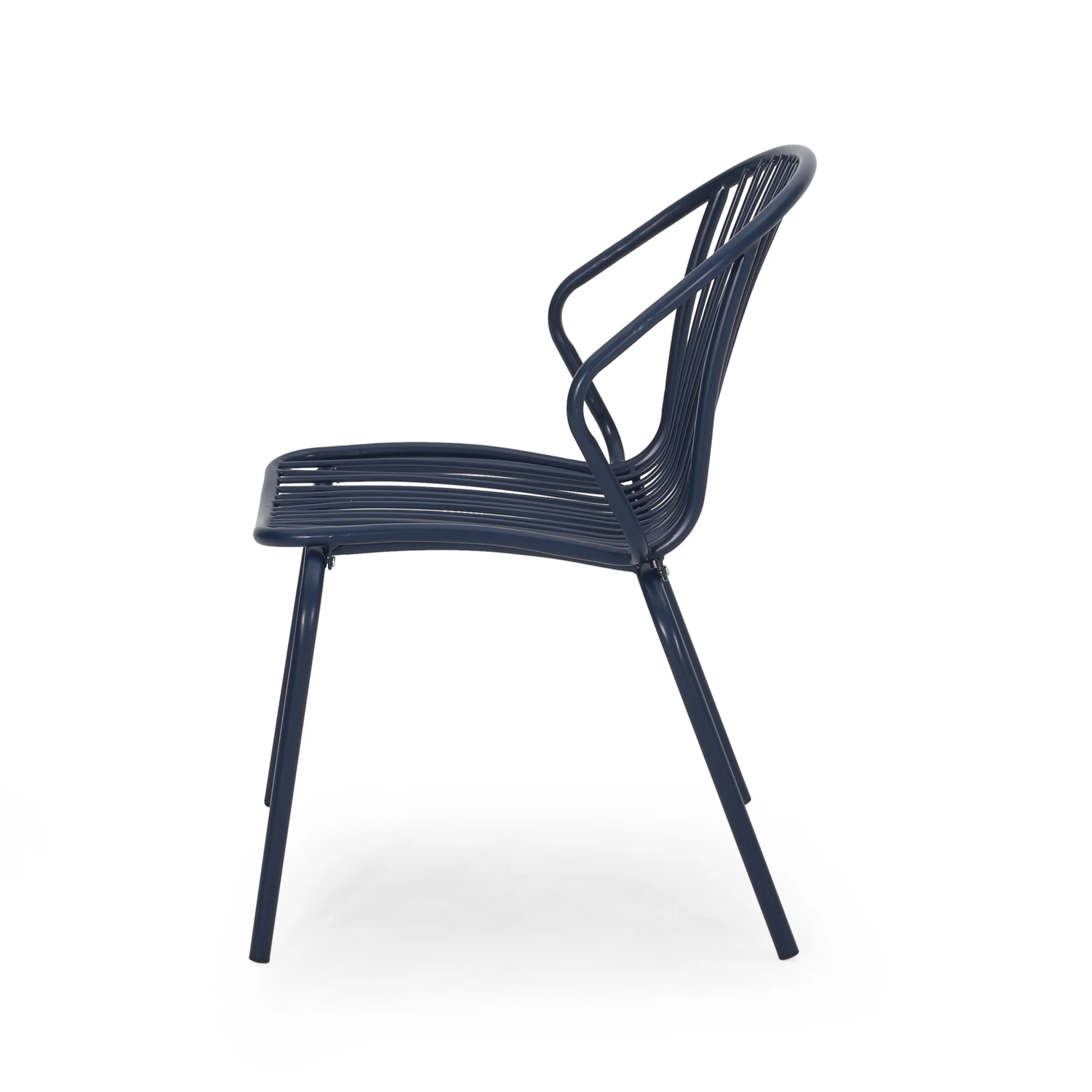 Emily Outdoor Modern Iron Club Chair (Set of 2) - furnishings