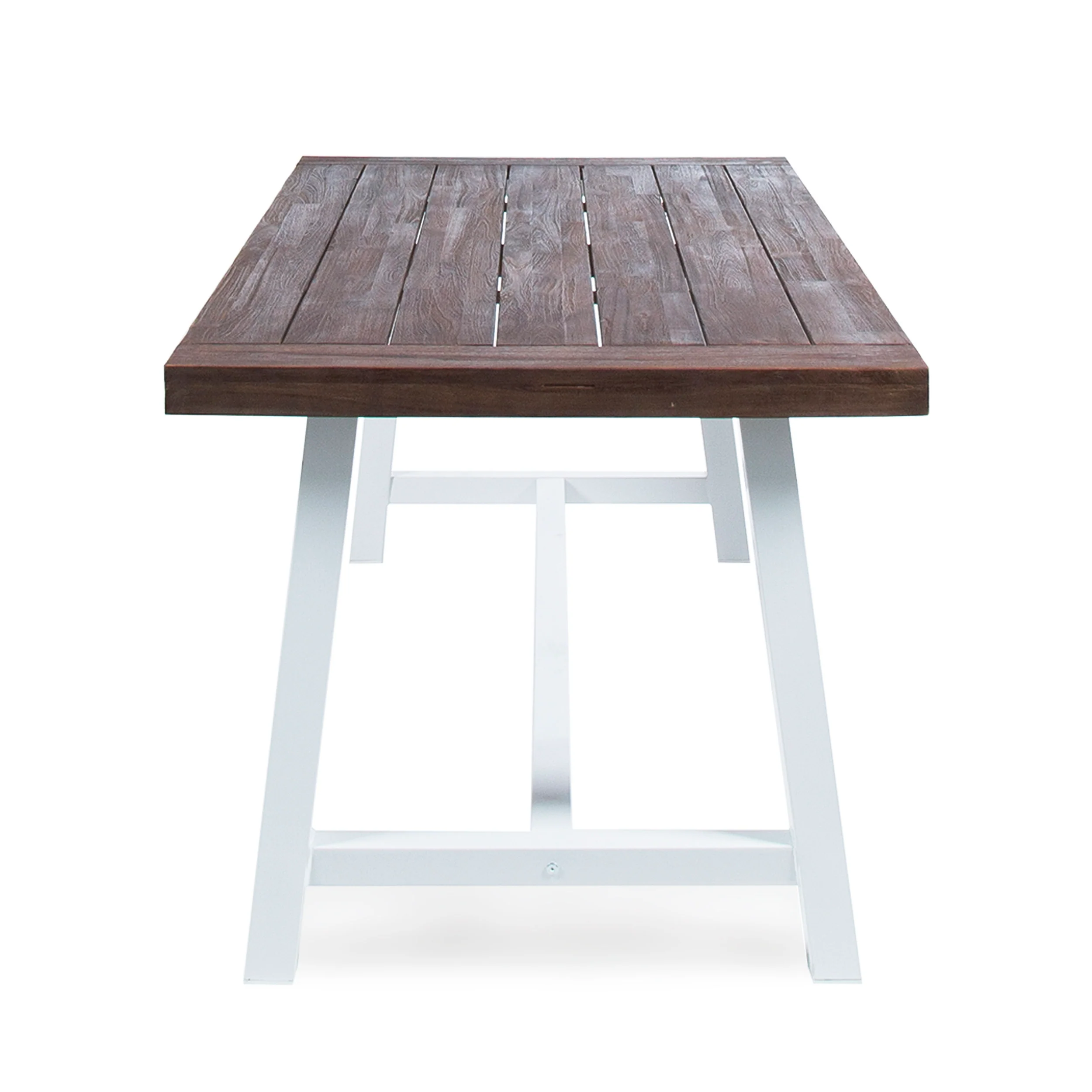 Bowman Outdoor Sandblast Finish Acacia Wood Dining Table with Metal Finish Frame - furnishings