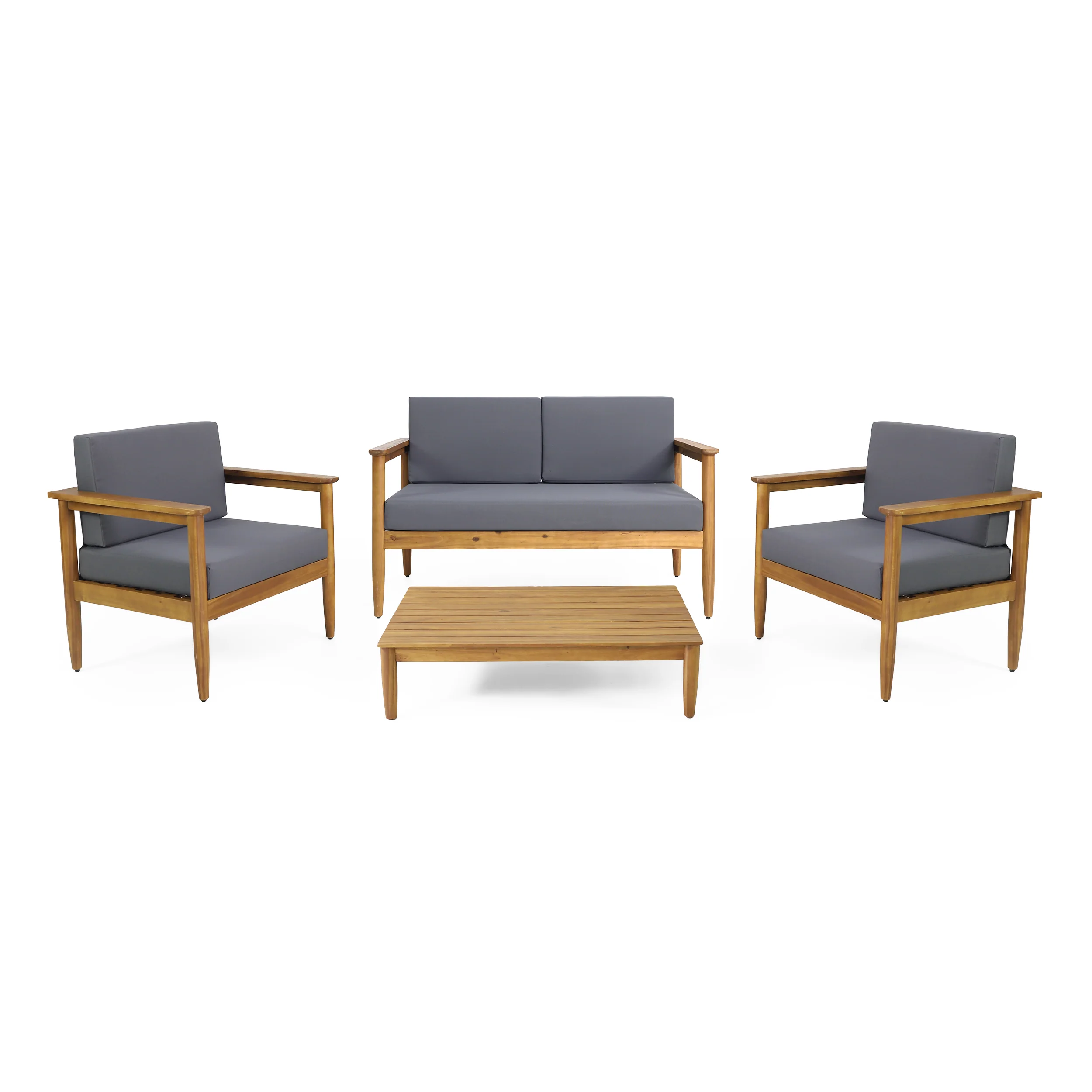Plumb Outdoor Acacia Wood 4 Seater Chat Set - furnishings