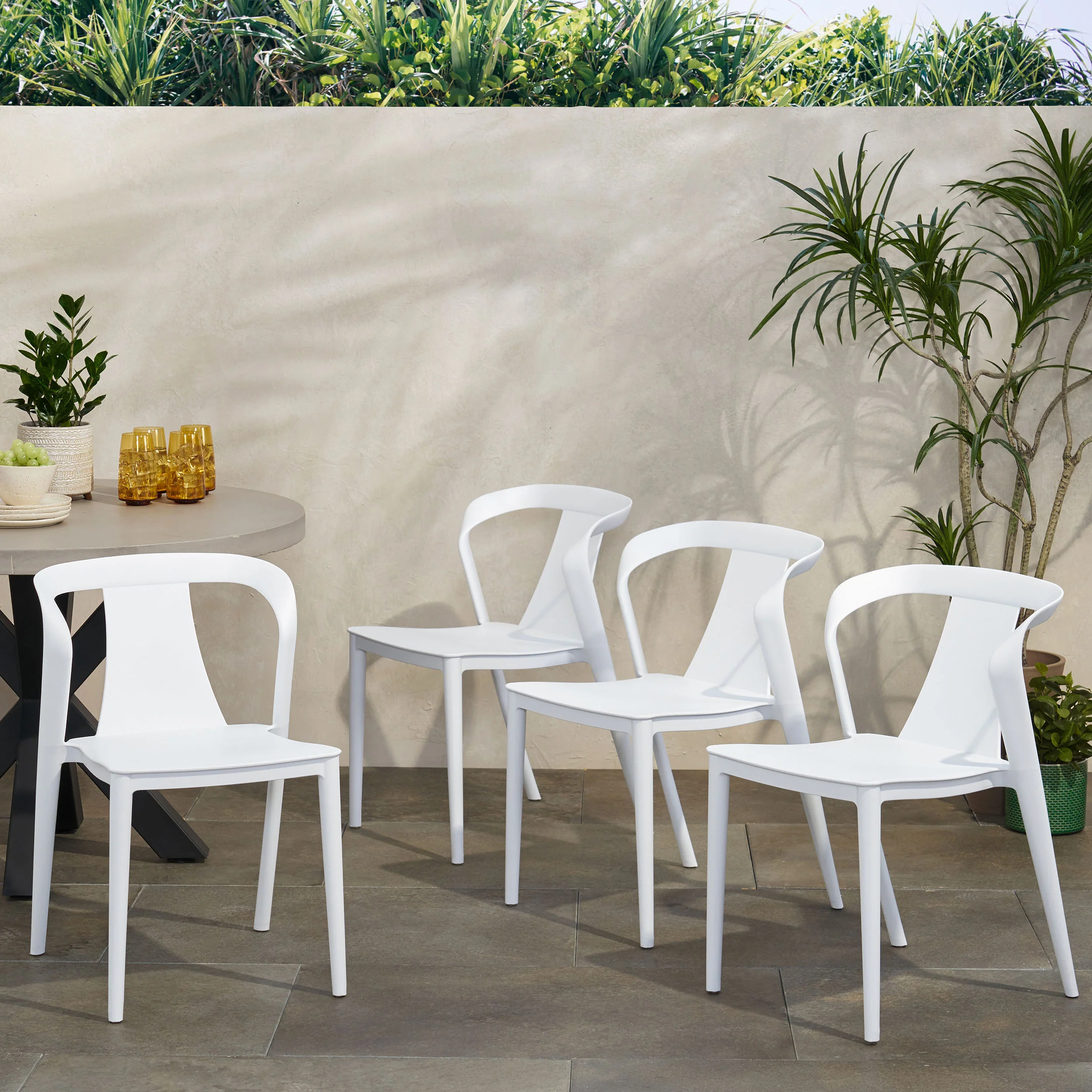 Janely Outdoor Stacking Dining Chair (Set of 4) - furnishings