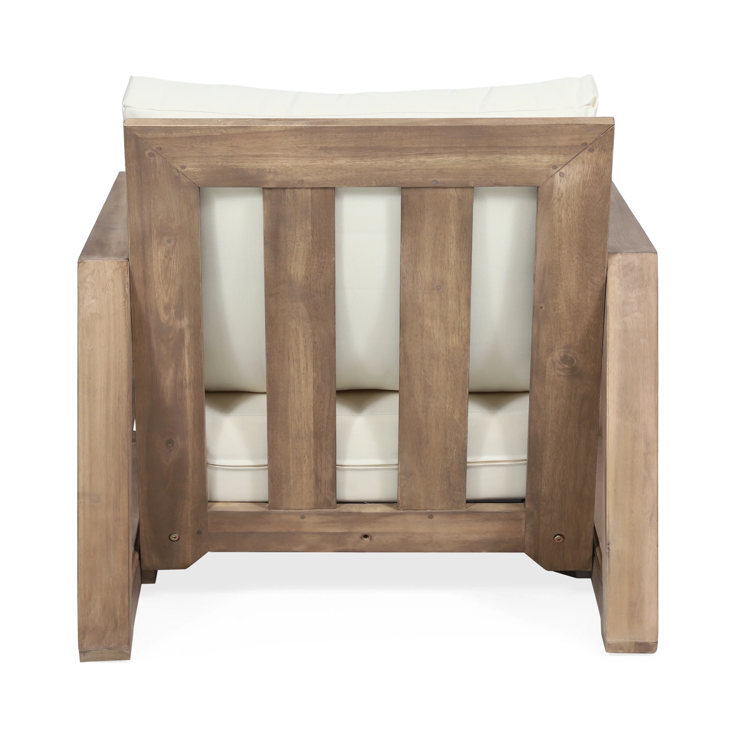 Andrae Outdoor Acacia Wood Club Chairs (Set of 4) - furnishings