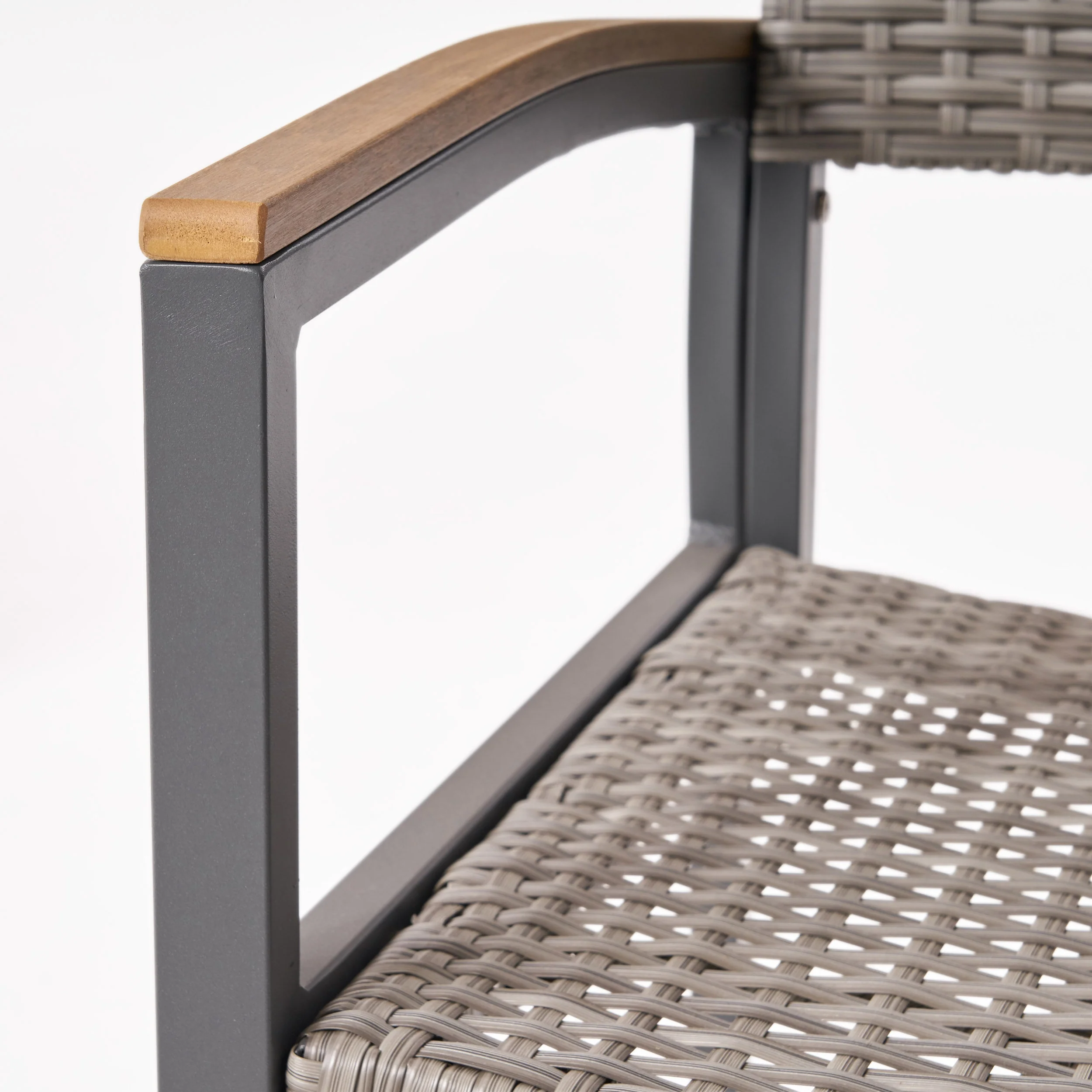 Augusta Outdoor Aluminum Dining Chairs with Faux Wood Accents - furnishings