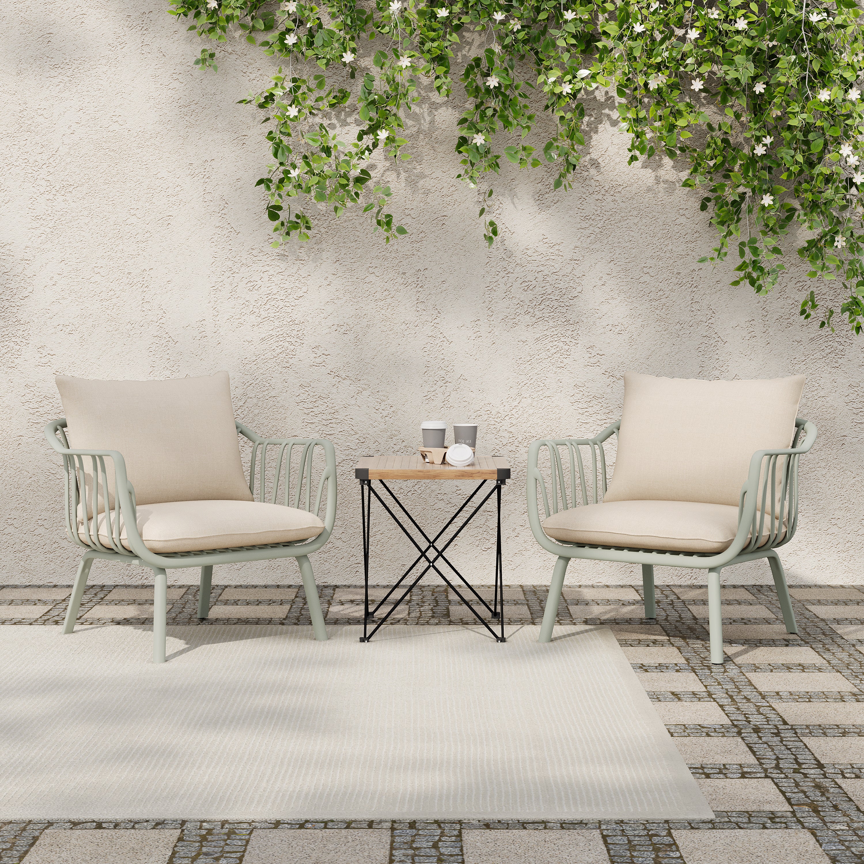 Luciane Outdoor Patio Club Chairs with Cushions - furnishings