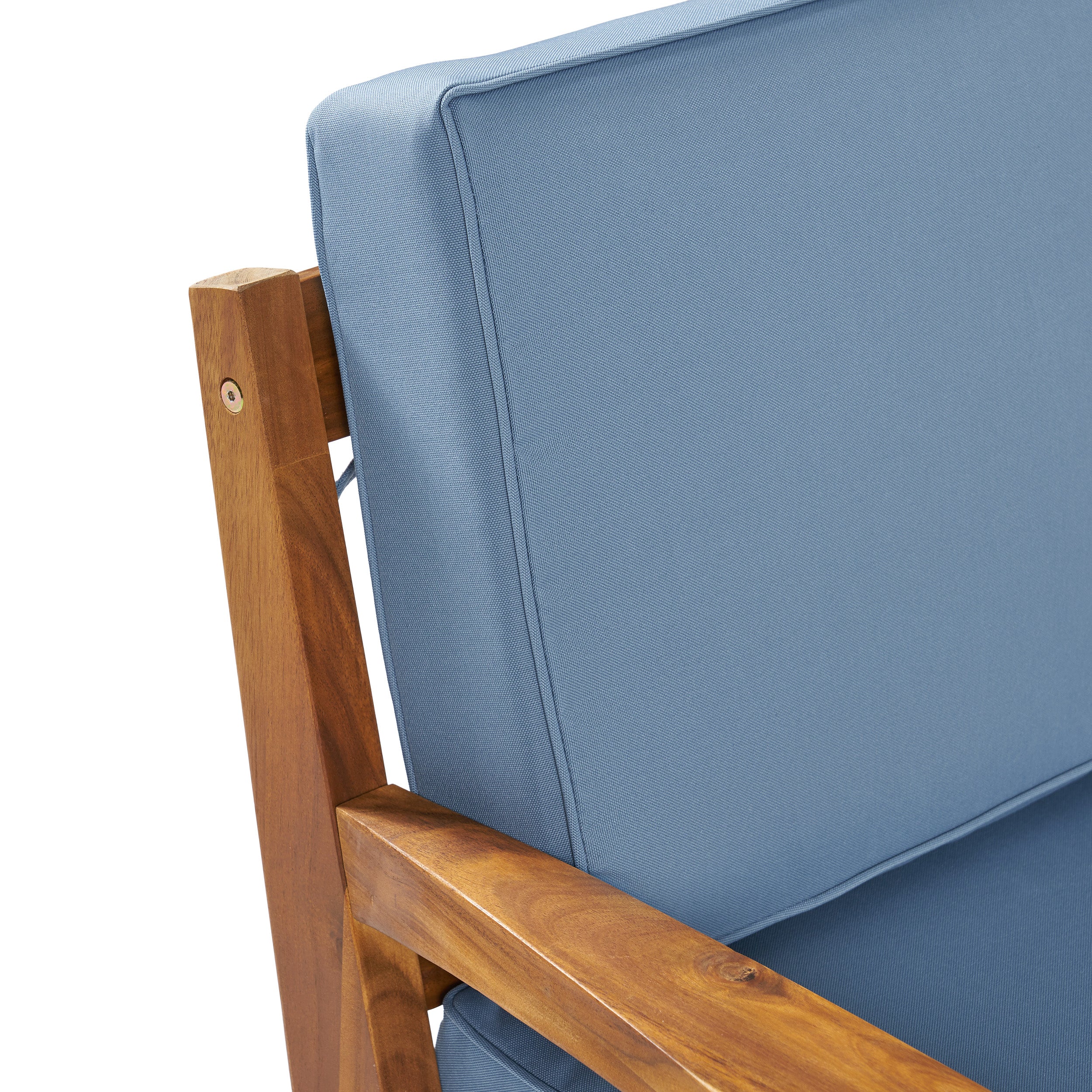 Parma Outdoor Wood Patio Furniture Club Chairs w/ Water Resistant Cushions (Set of 2) - furnishings