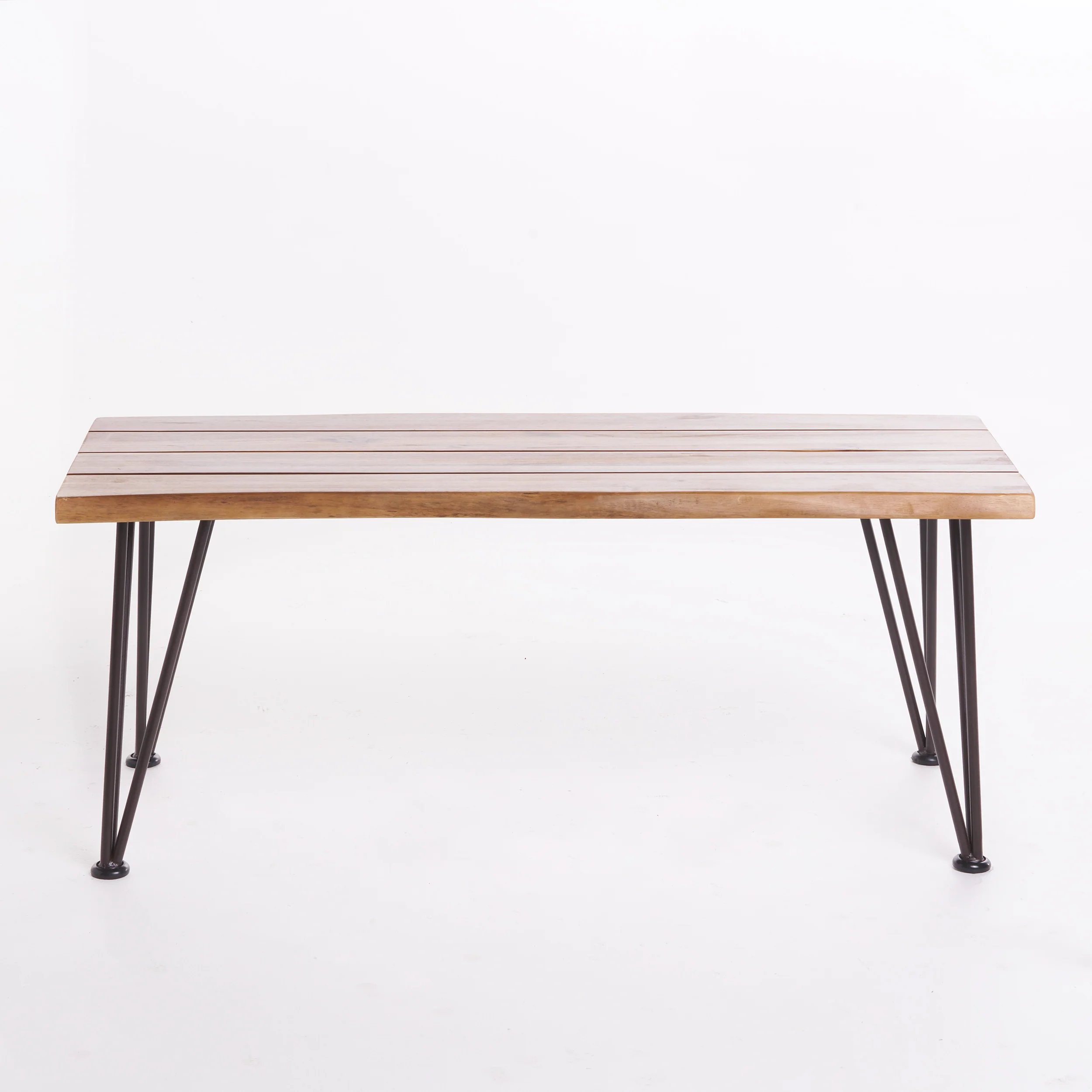 Zephyra Outdoor Rustic Finished Iron & Acacia Wood Coffee Table - furnishings