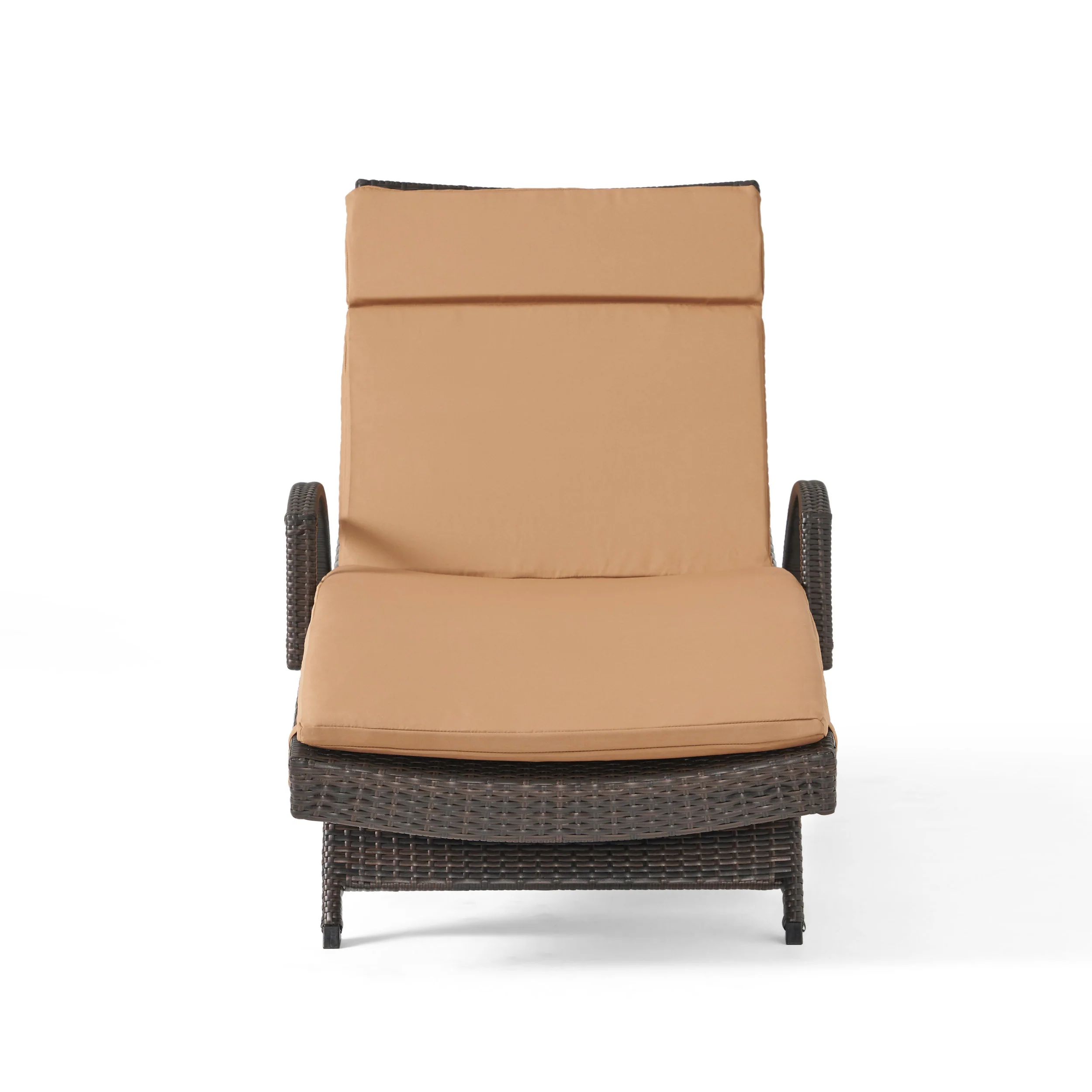 Lakeport Outdoor Adjustable Armed Chaise Lounge Chair w/ Cushion - furnishings