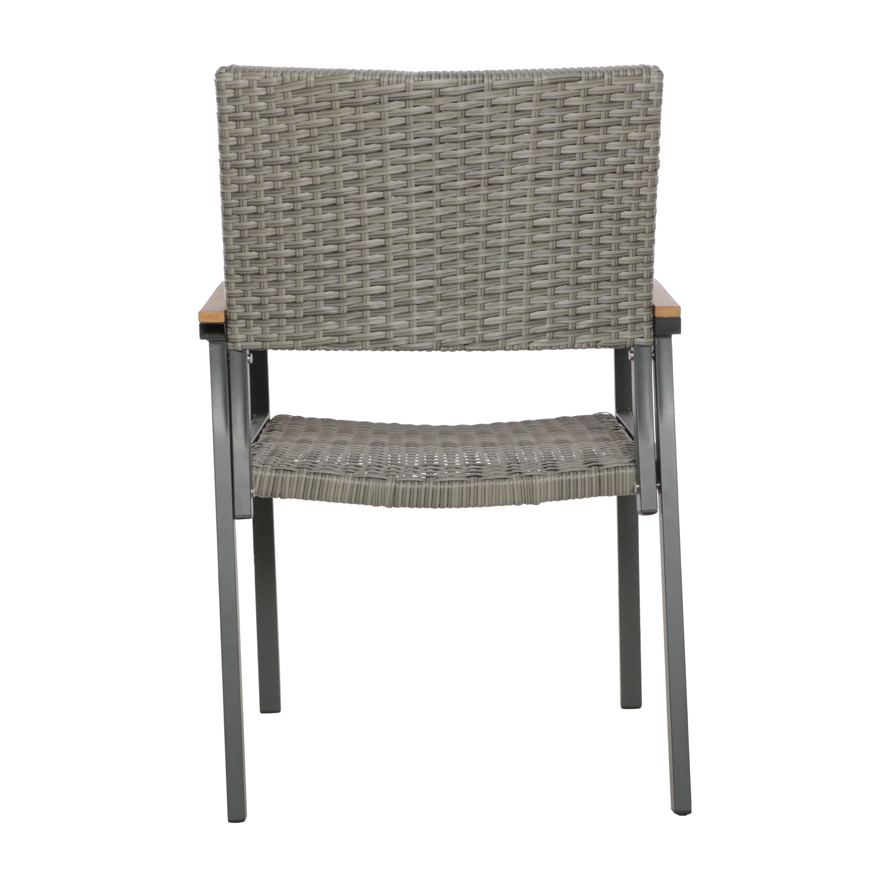 Emma Outdoor Wicker Dining Chair with Aluminum Frame (Set of 2) - furnishings