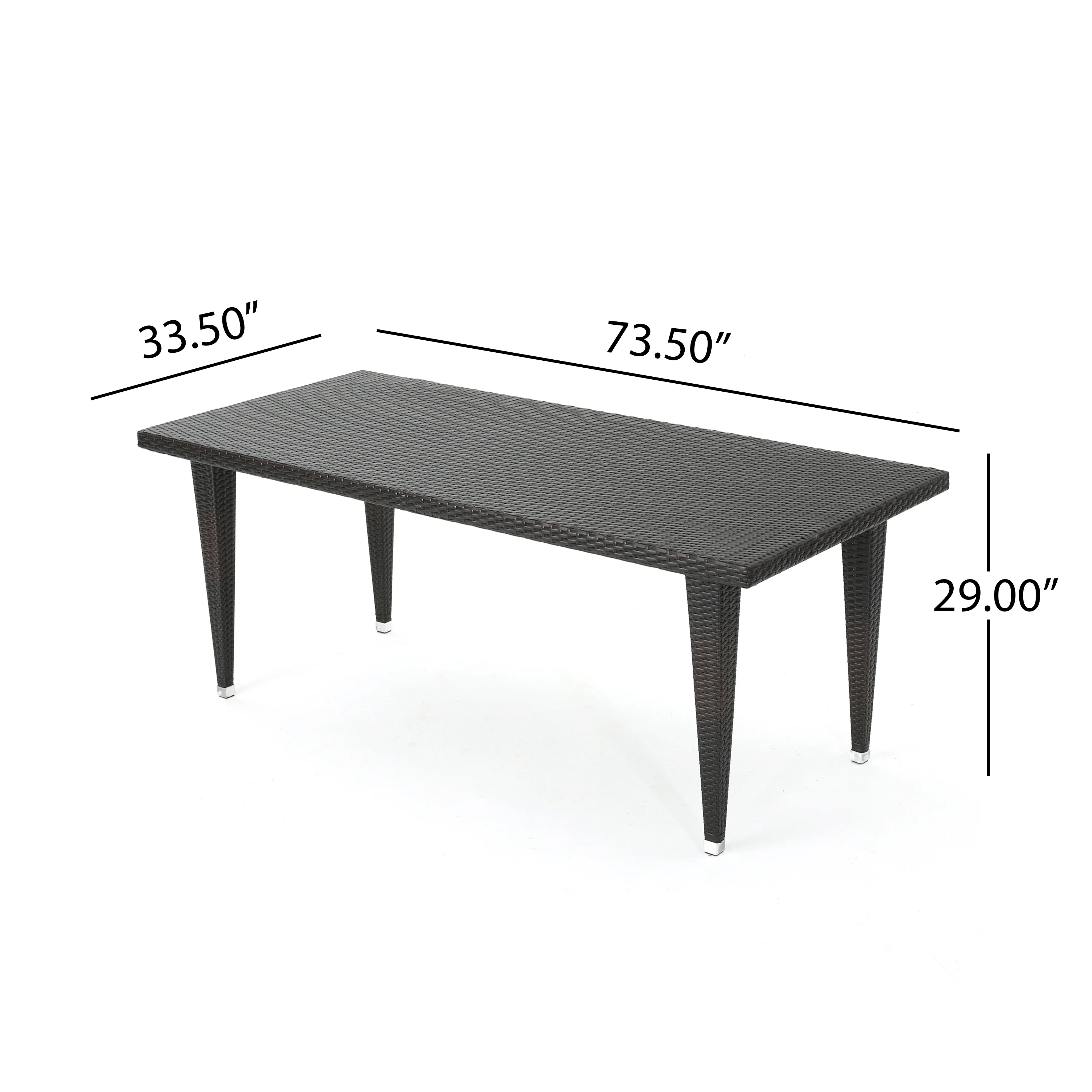 Durango Outdoor 73.5-inch Multibrown Wicker Rectangular Dining Table - furnishings