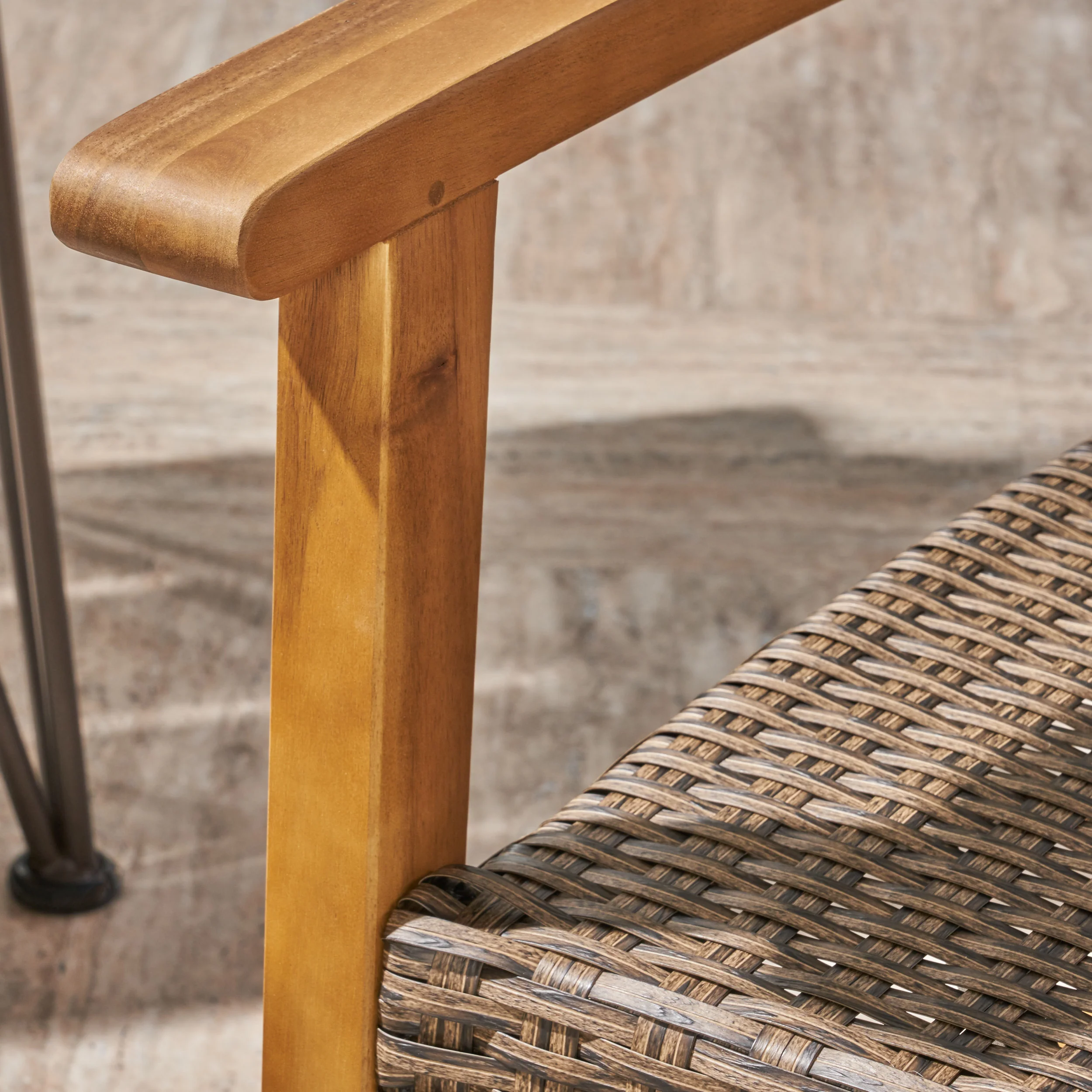 Viola Outdoor Wood and Wicker Club Chairs - furnishings