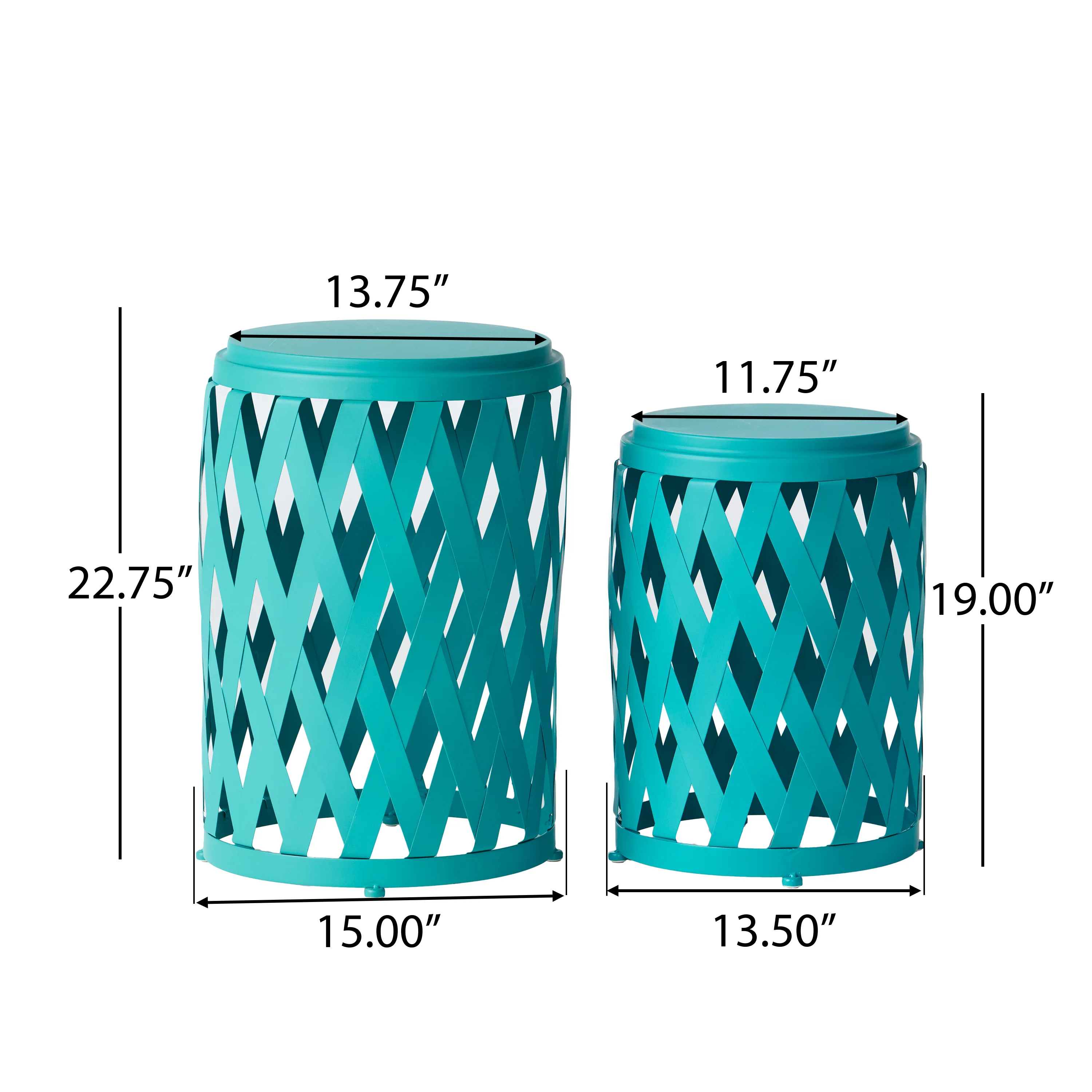 Ellen Nestable Outdoor Small and Large Iron Side Table Set (Set of 2) - furnishings