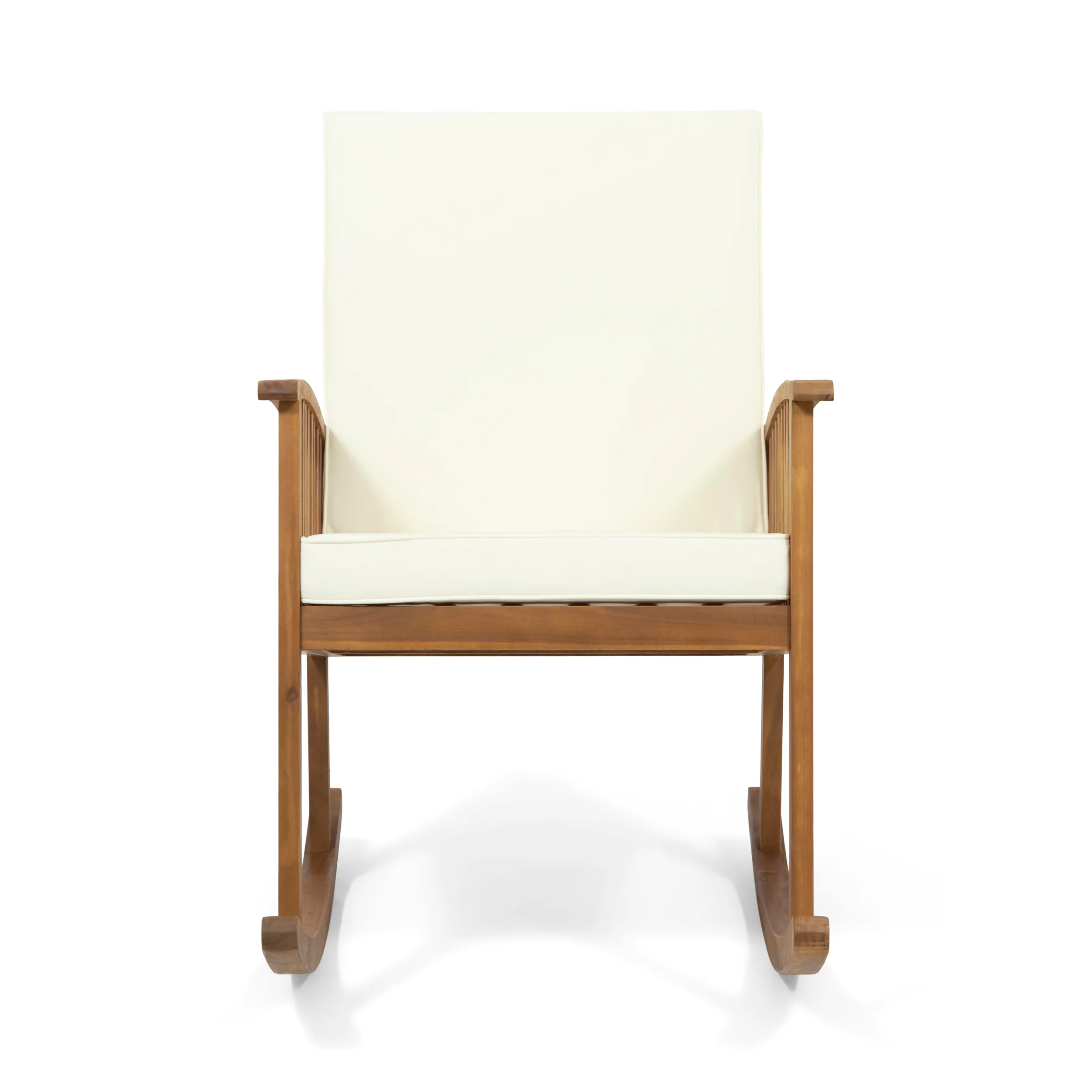 Sandy Outdoor Acacia Wood 2 Seater Rocking Chairs and Side Table Set - furnishings