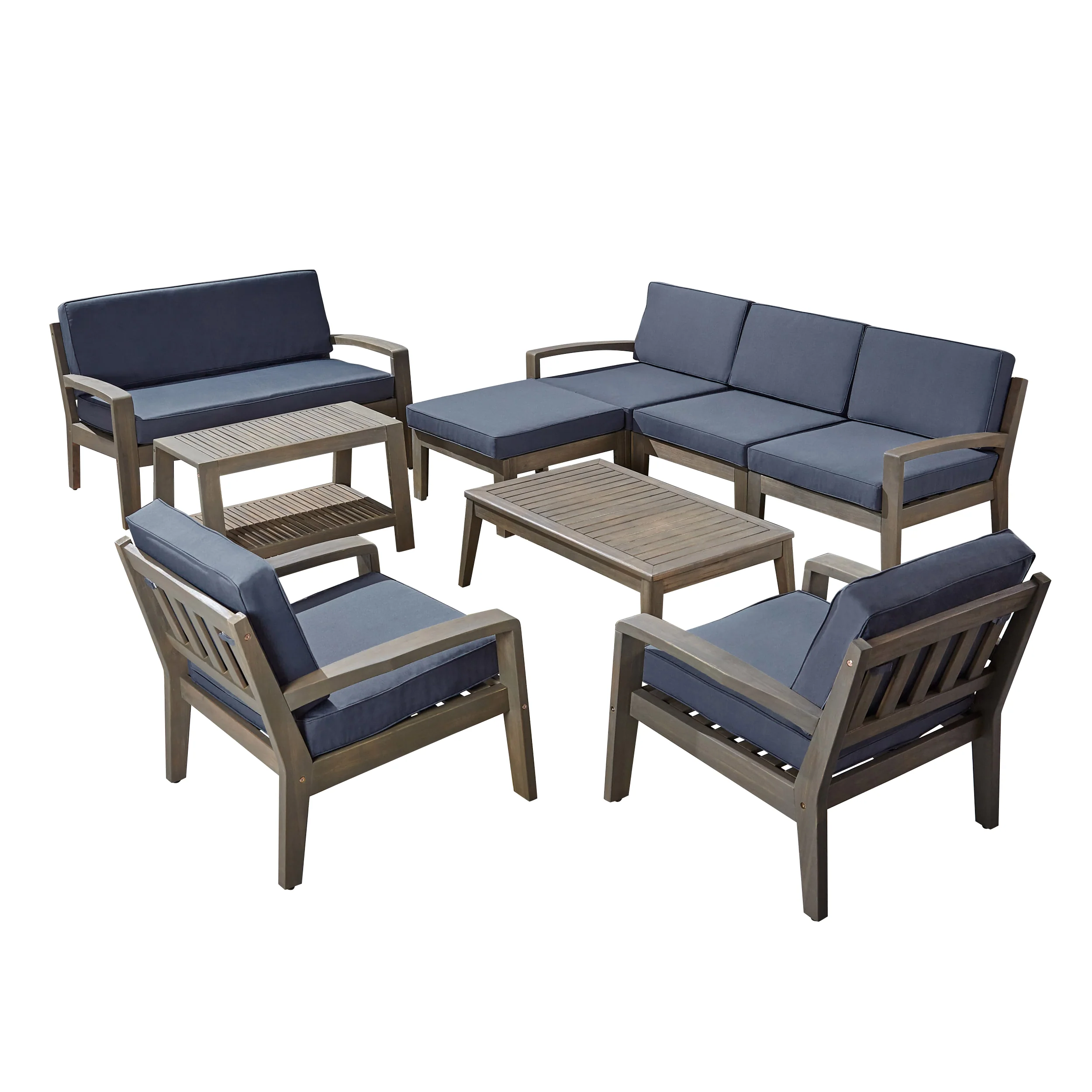 Parma 7-Seater Sectional Sofa Set For Patio with Loveseat - furnishings