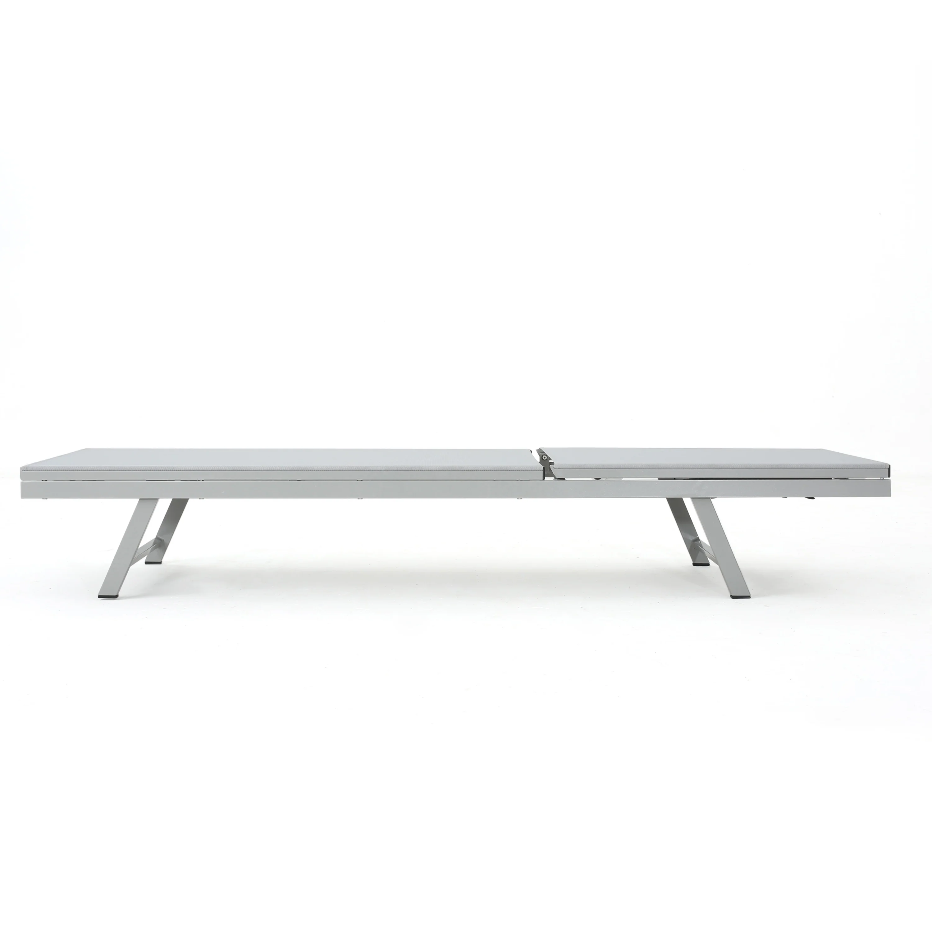 Holm Outdoor Gray Mesh Chaise Lounge with Aluminum Frame - furnishings