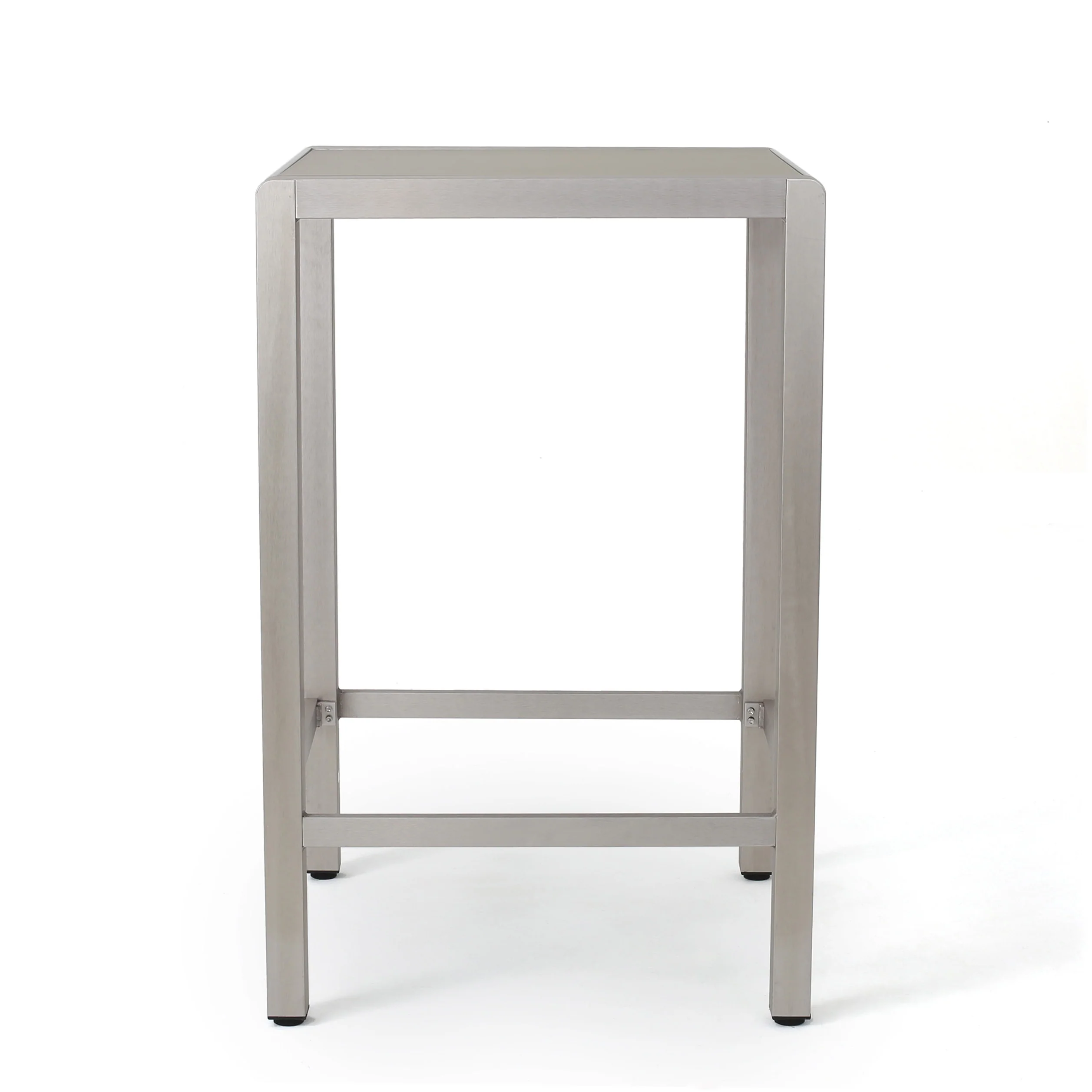 Capral Outdoor 3 Piece Grey Wicker Bar Set with Glass Table Top - furnishings