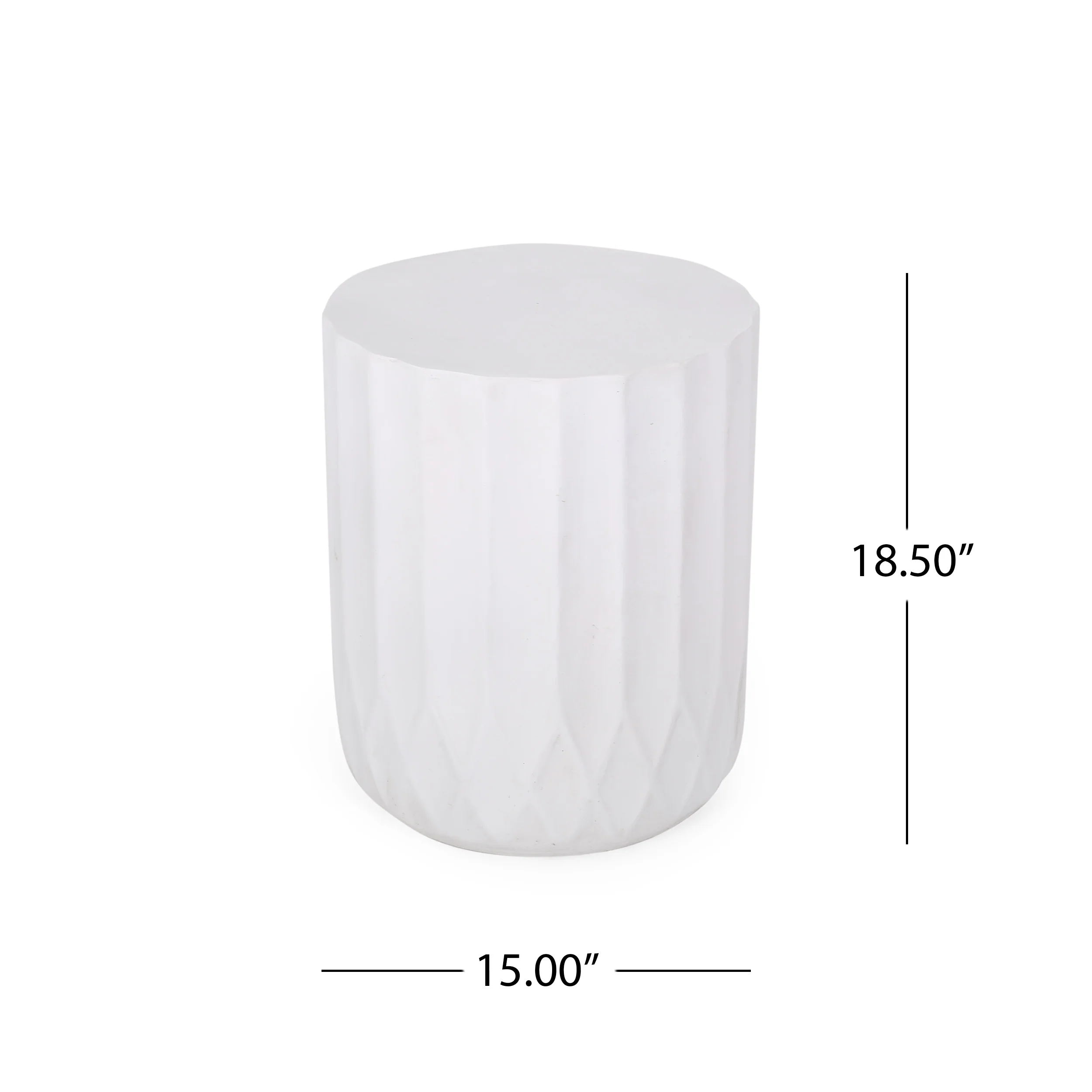 Annisa Outdoor Lightweight Concrete Side Table, Antique White - furnishings